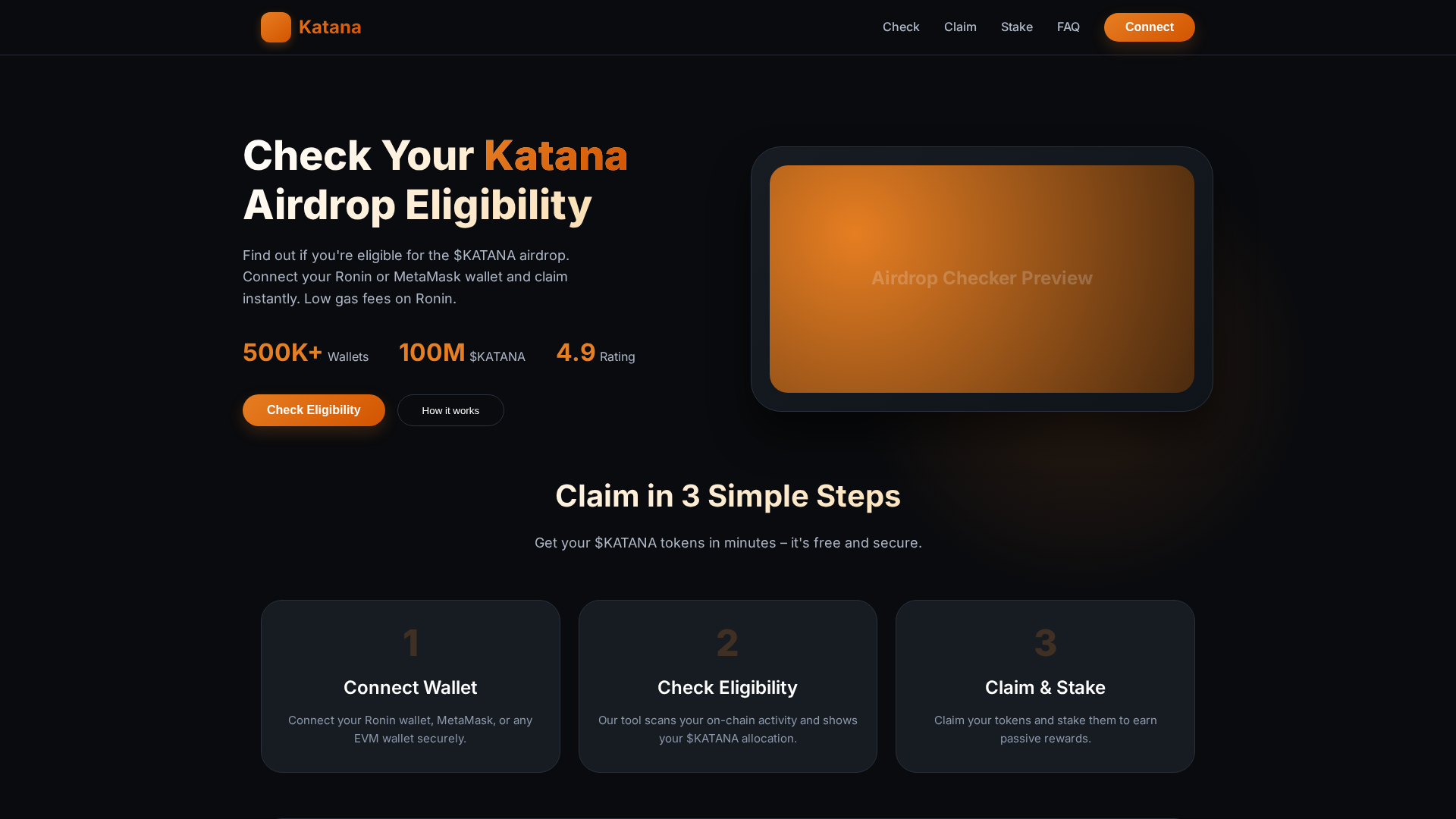 Screenshot of katana-airdrop.vercel.app