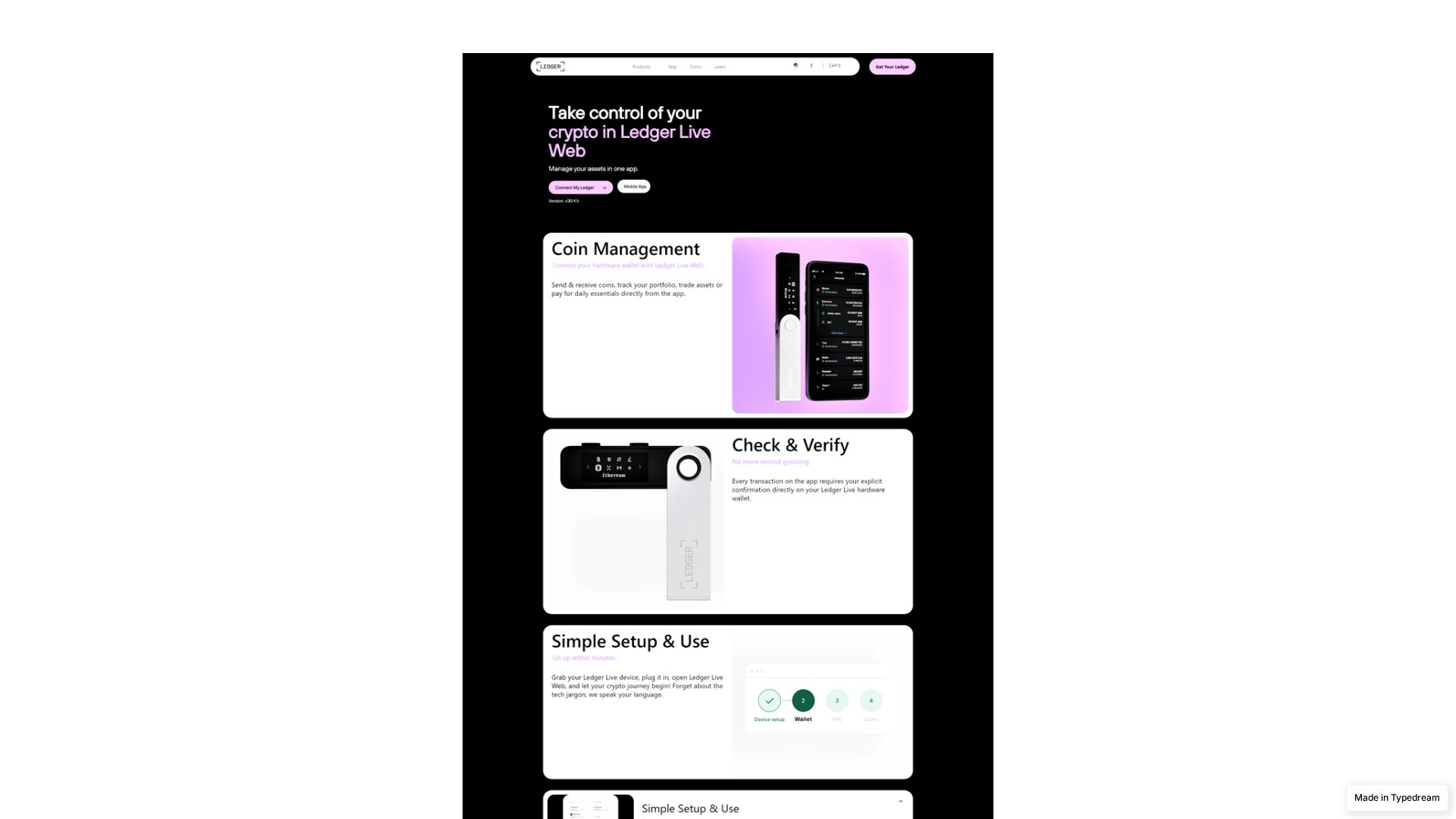 Screenshot of liveledgers-es-cdn.typedream.app