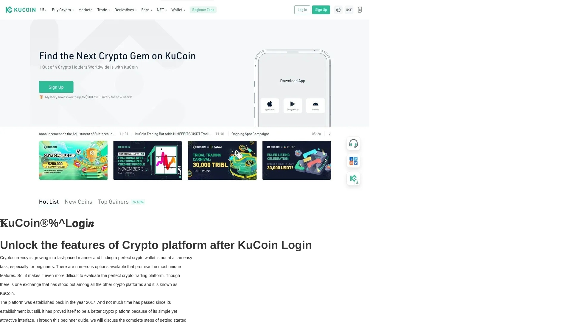 Screenshot of kwocoinlogn.webflow.io