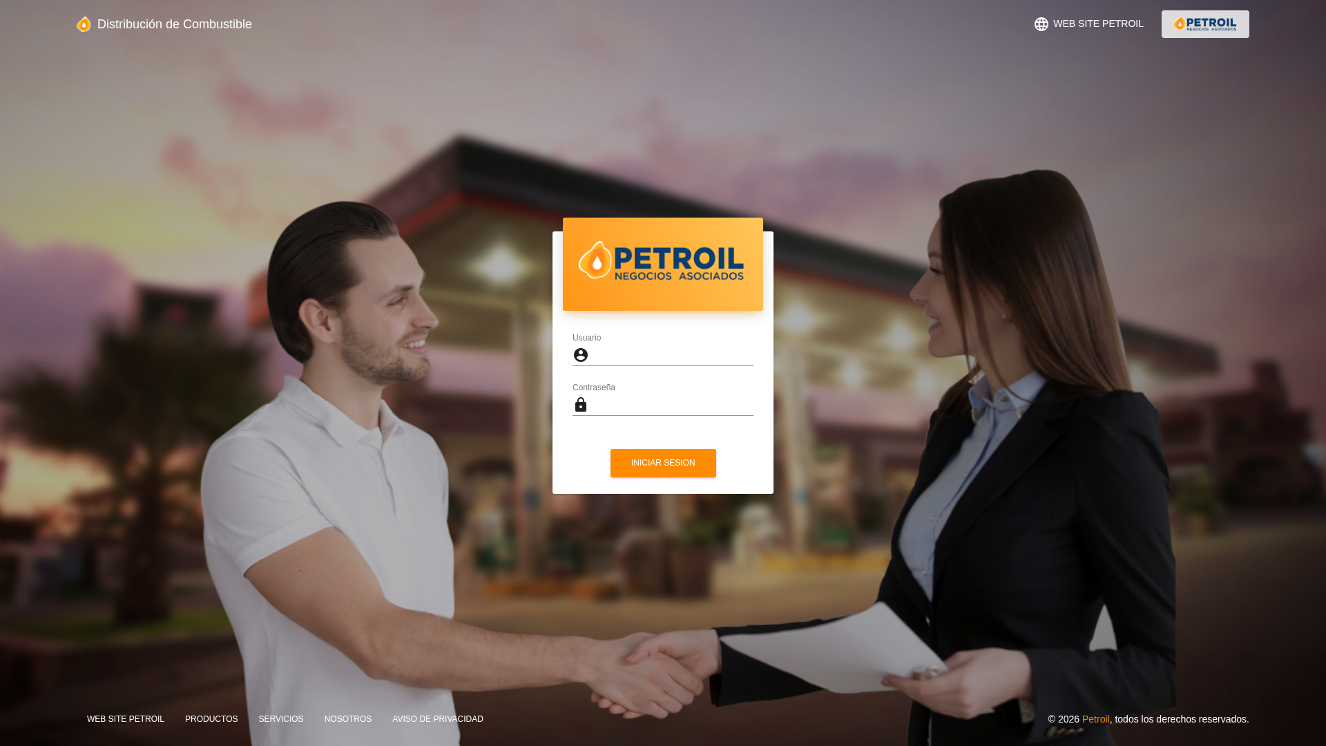 Screenshot of asociados.petroil.com.mx