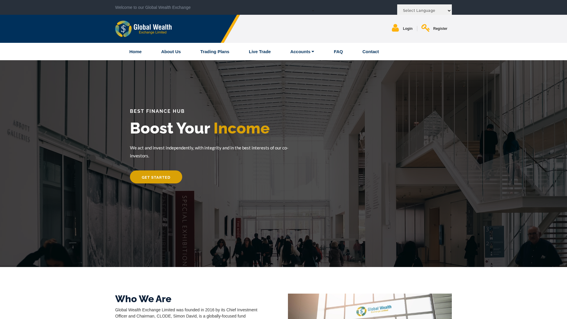 Screenshot of globalwealthexchange.net