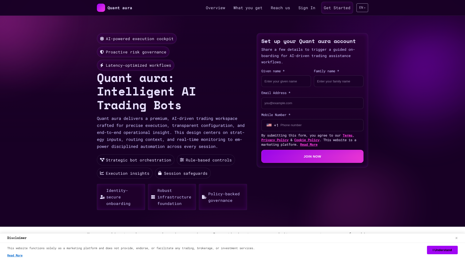 Screenshot of quantaura.digital