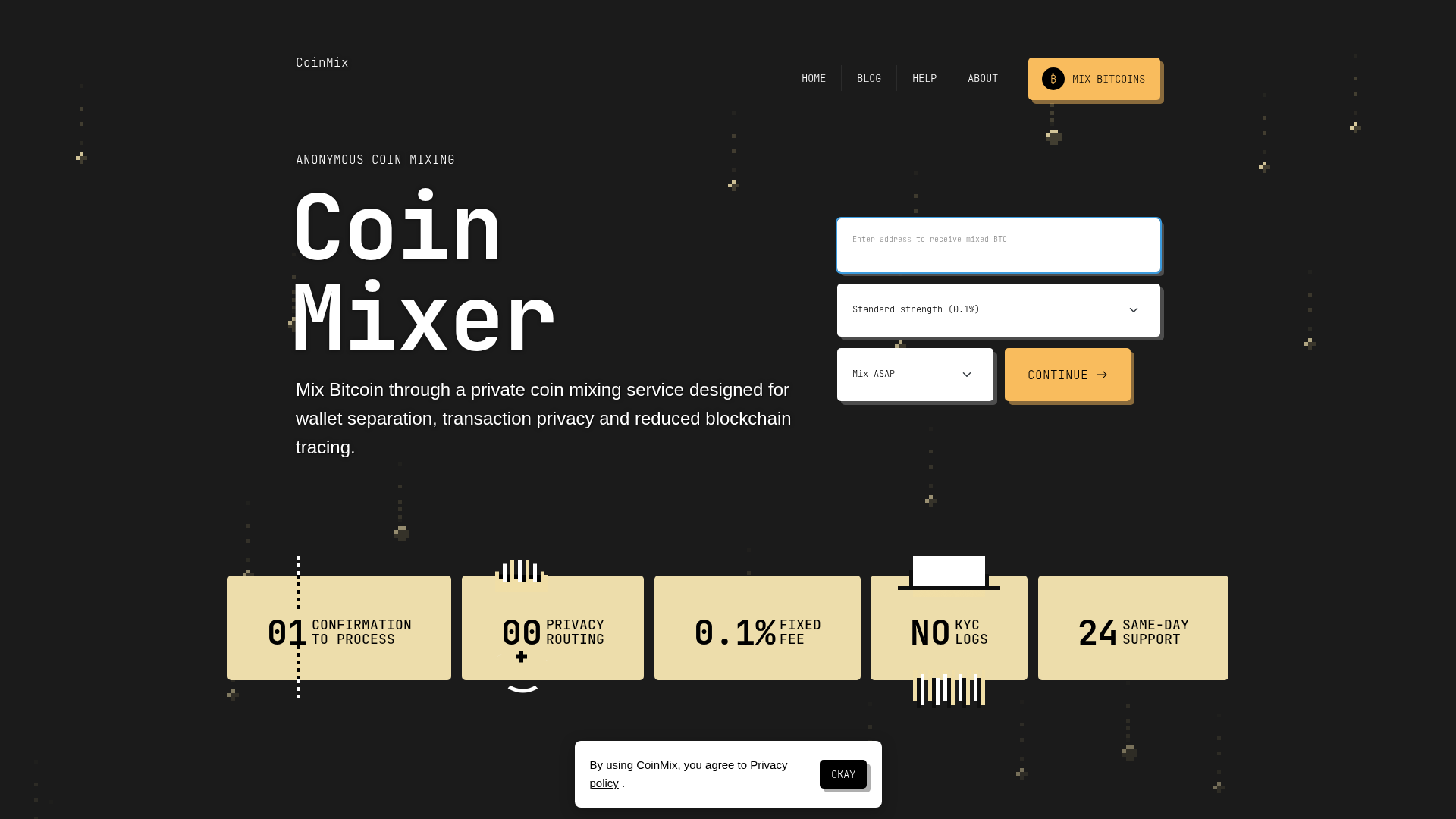 Screenshot of coinmix.cash