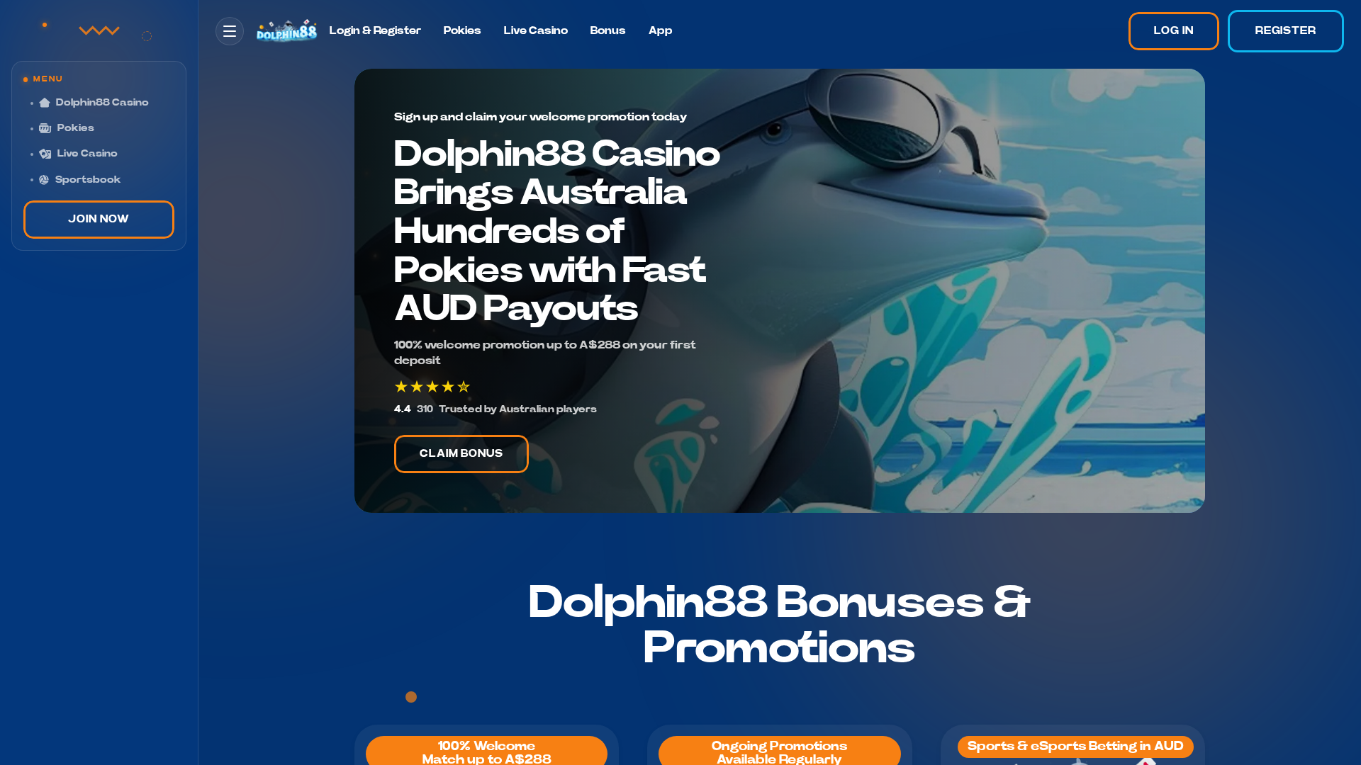 Screenshot of dolphin88-casino.com