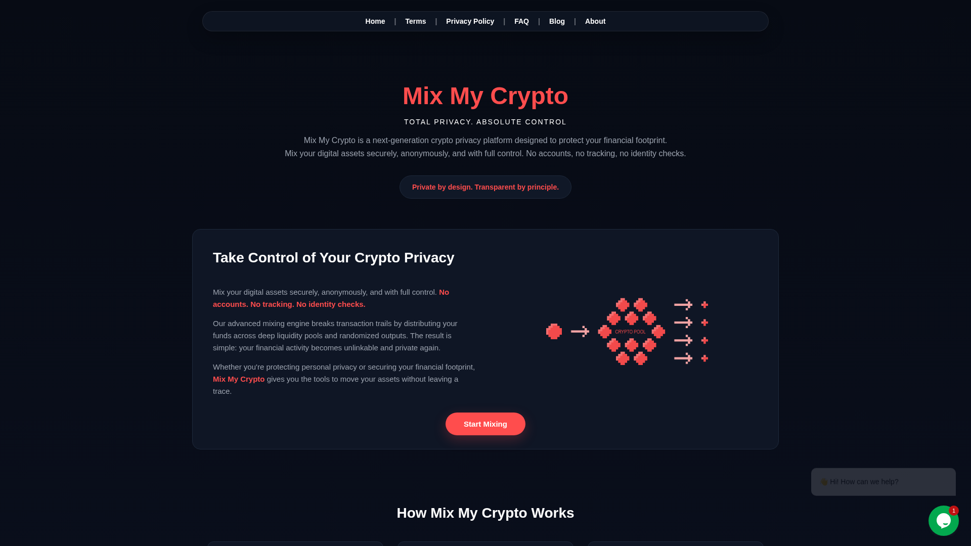 Screenshot of mixmycrypto.net