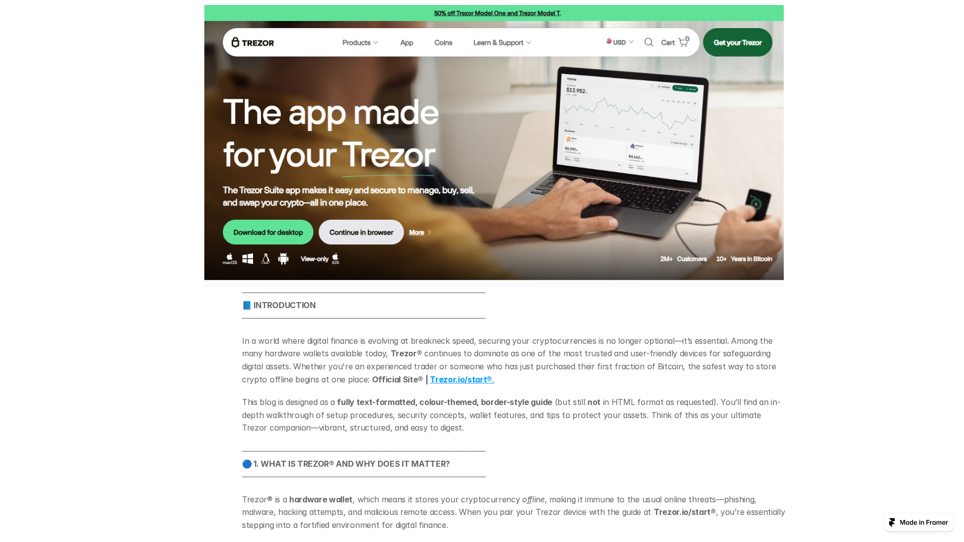 Screenshot of us-trezor.framer.ai