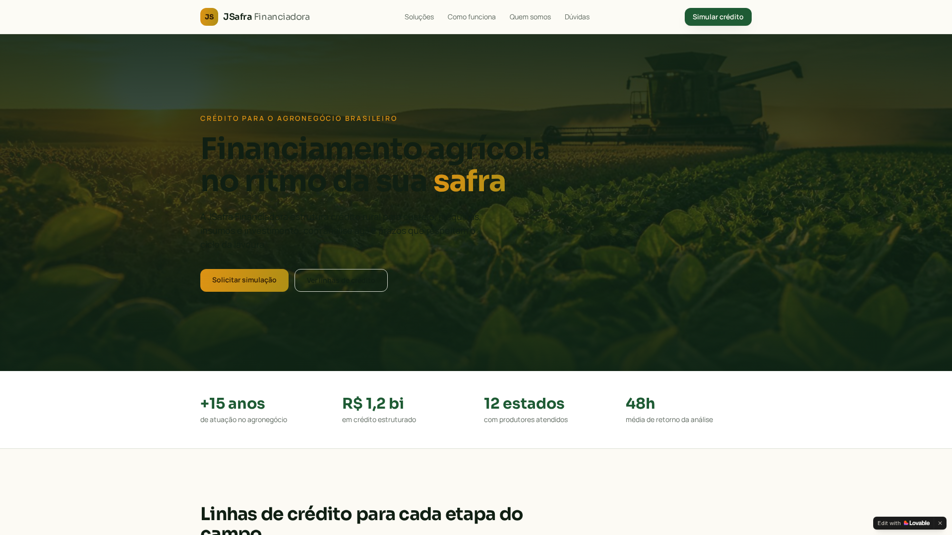 Screenshot of safrafinanciadora.com