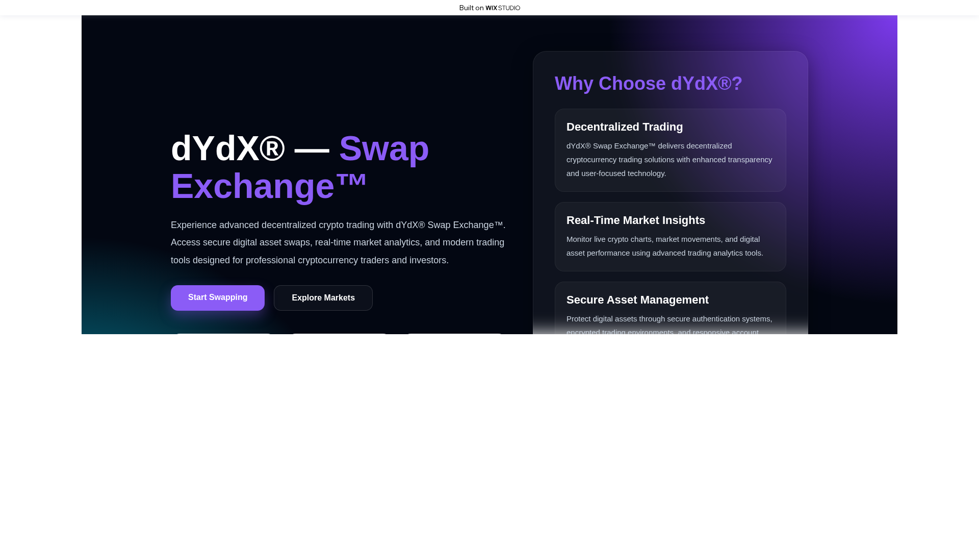 Screenshot of home-dydx-io.wixstudio.com