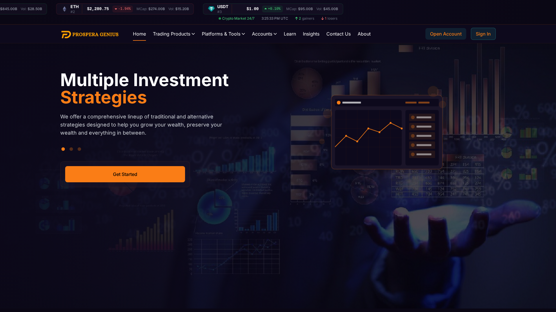 Screenshot of prosperagenius.com