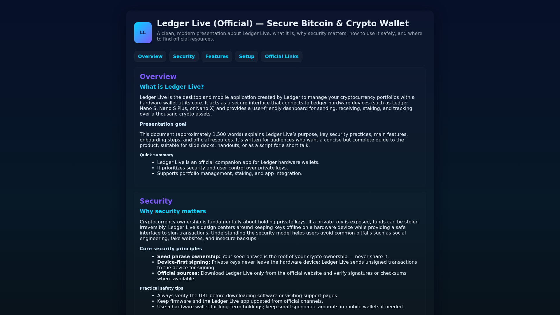 Screenshot of ledgr-live-walet.pages.dev