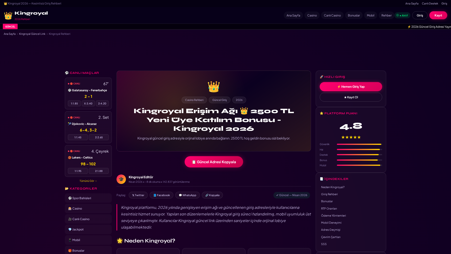 Screenshot of kingsroyals-yeni-adress.com