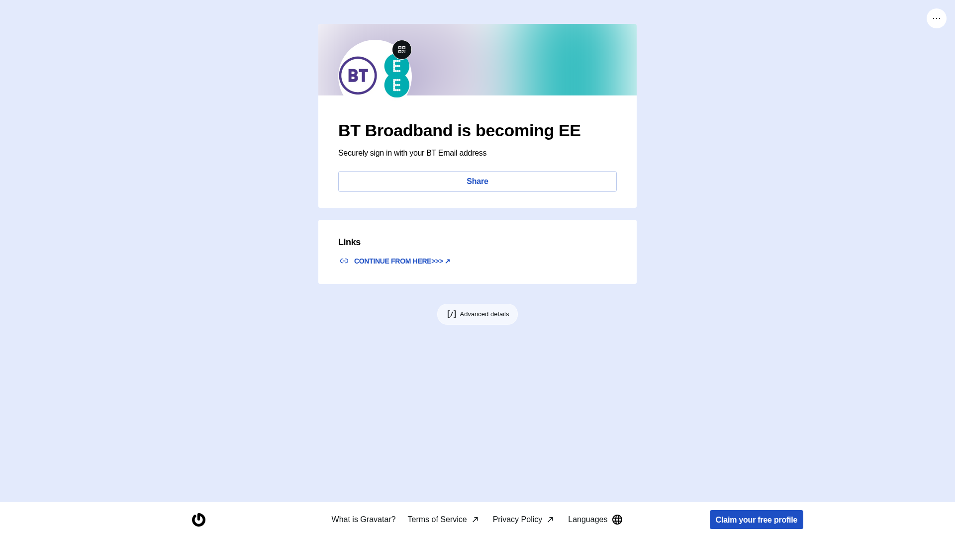 Screenshot of gravatar.com