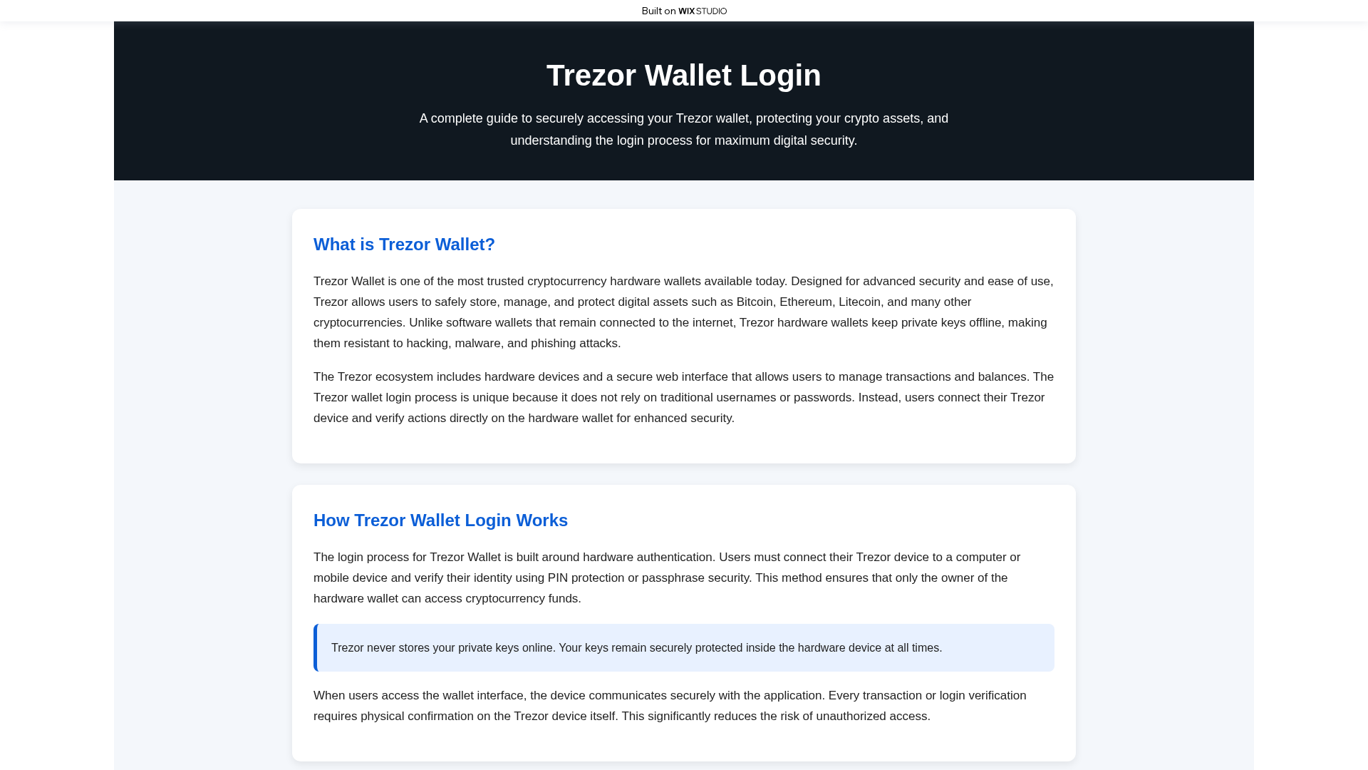 Screenshot of logn-trezren.wixstudio.com