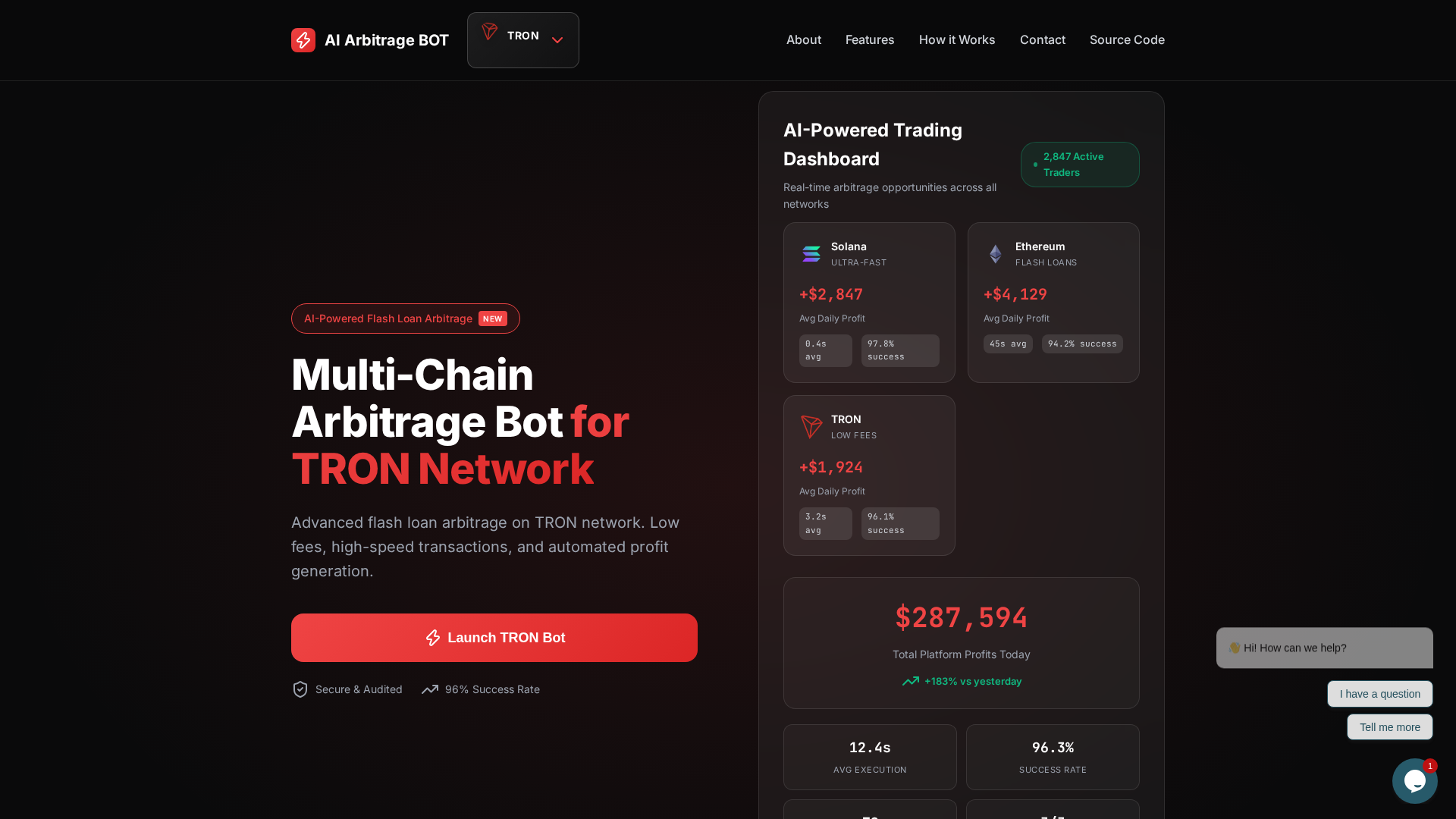 Screenshot of arbitrage-bot.app