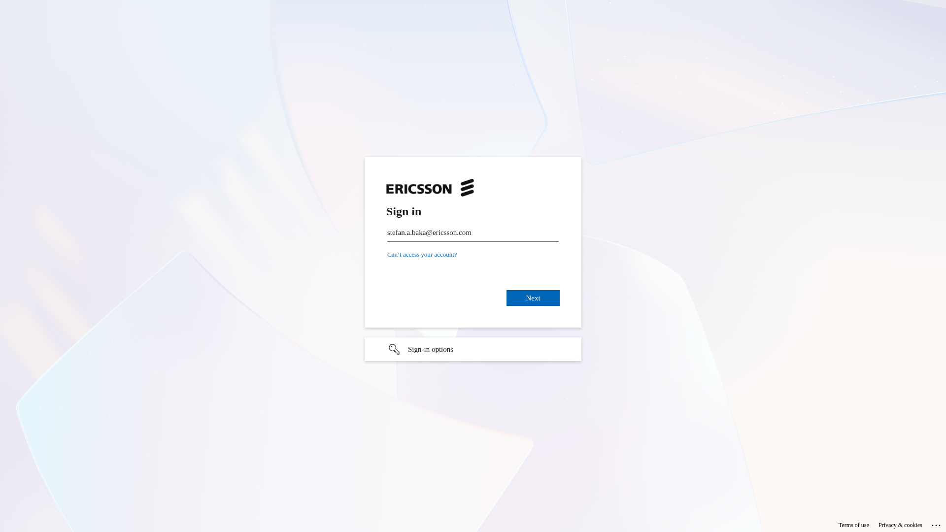 Screenshot of authentication.ms