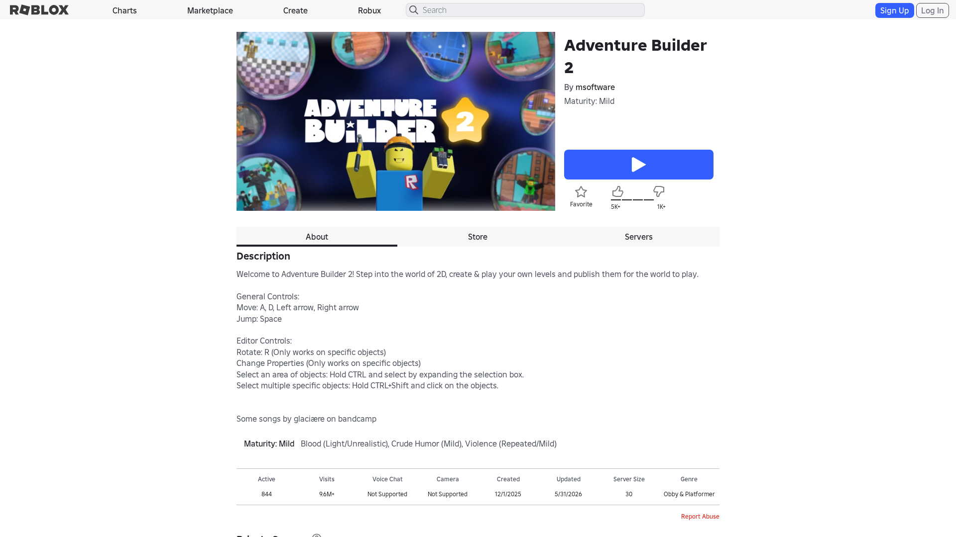Screenshot of www.roblox.com.bi