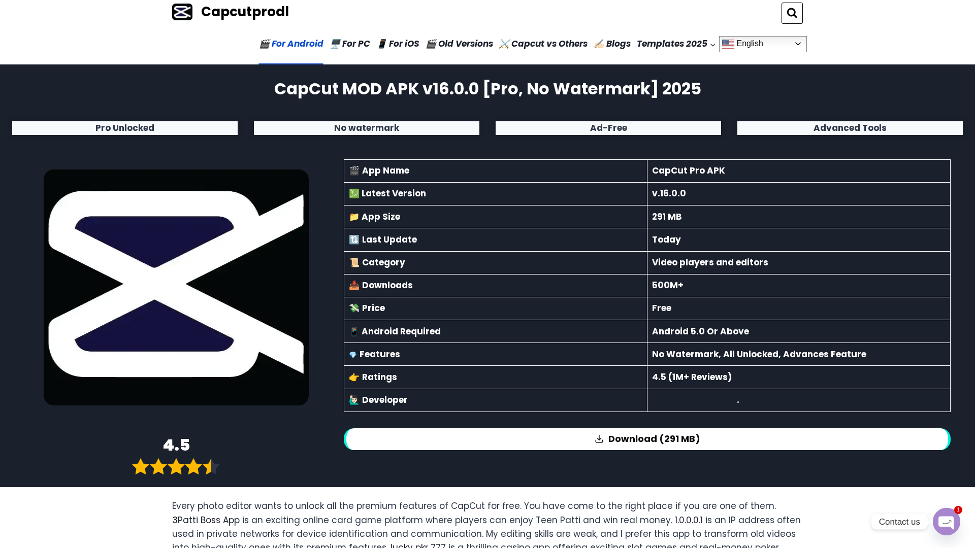 Screenshot of capcutprodl.com