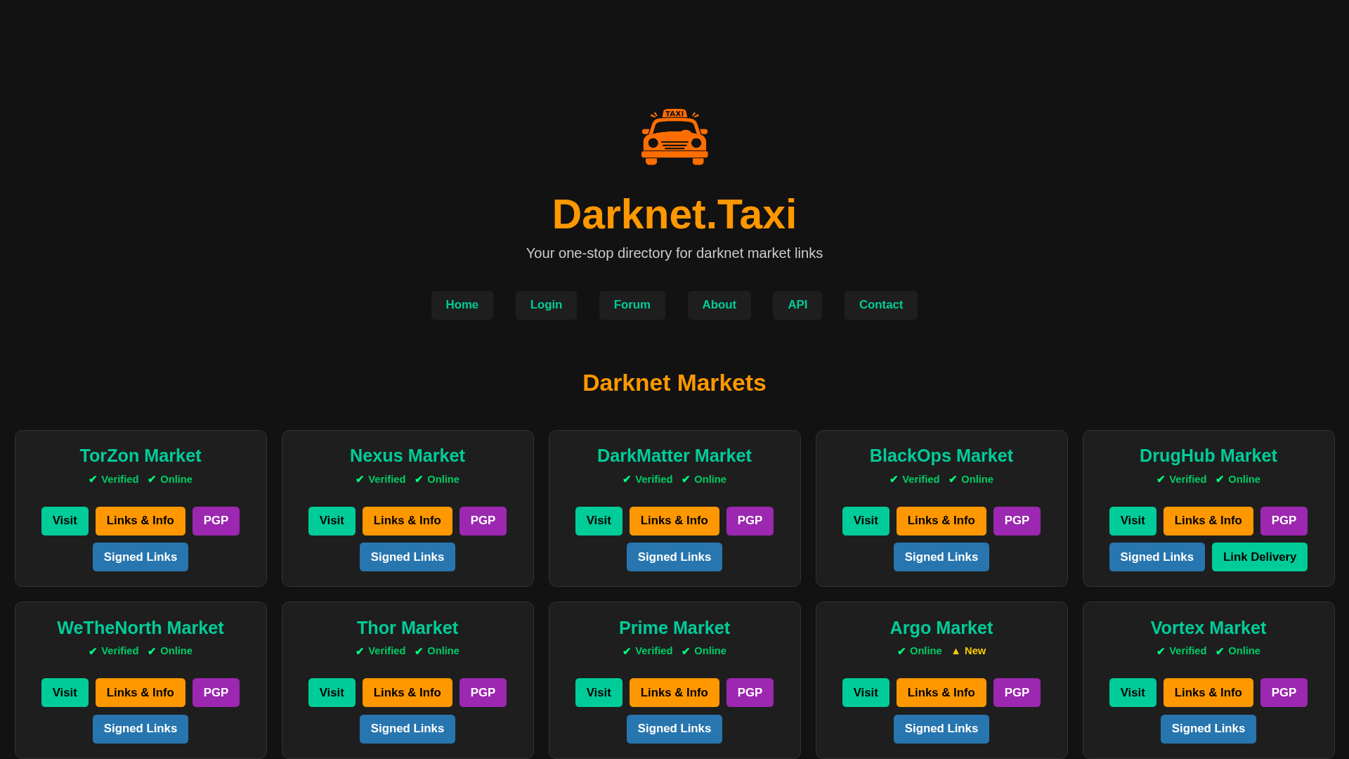 Screenshot of darknet.taxi