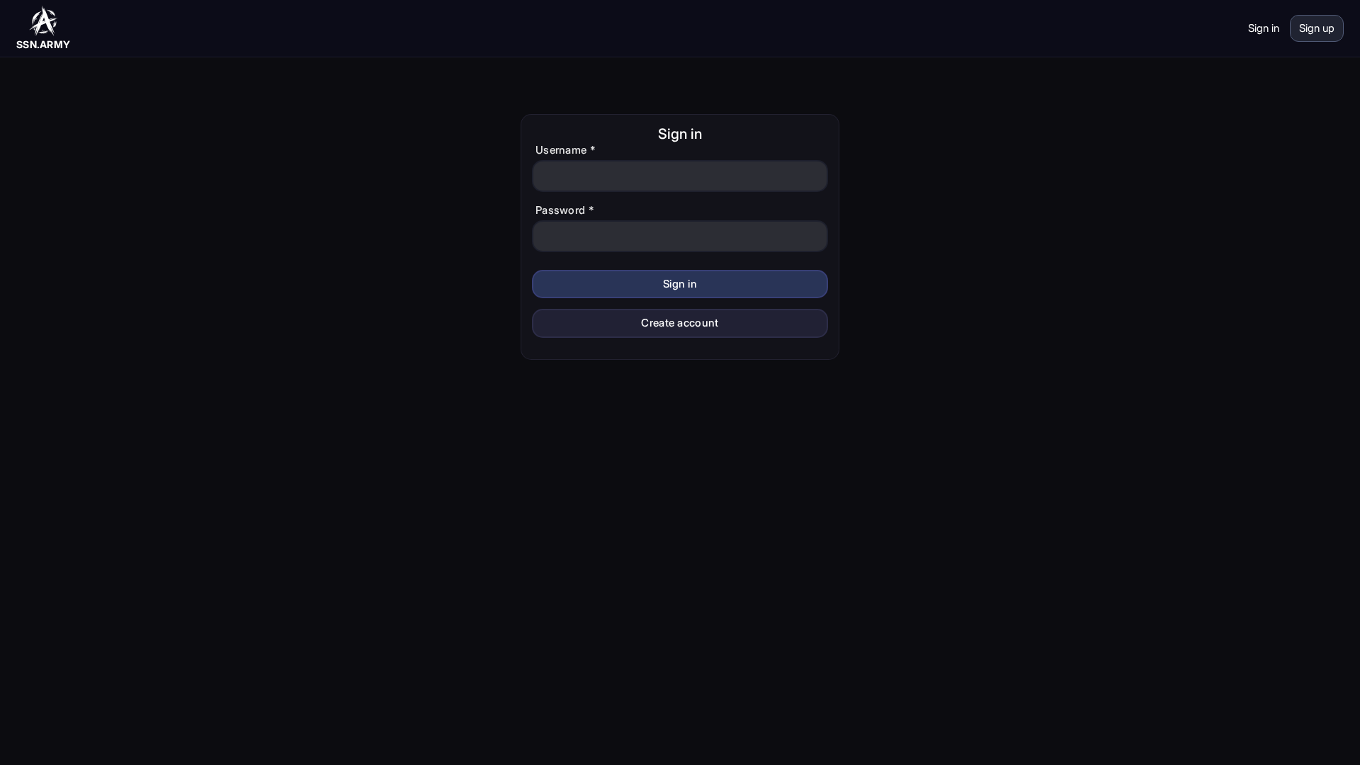 Screenshot of ssnarmy.to