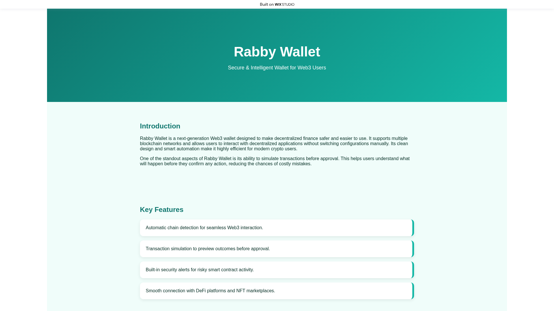 Screenshot of rabey-live.wixstudio.com