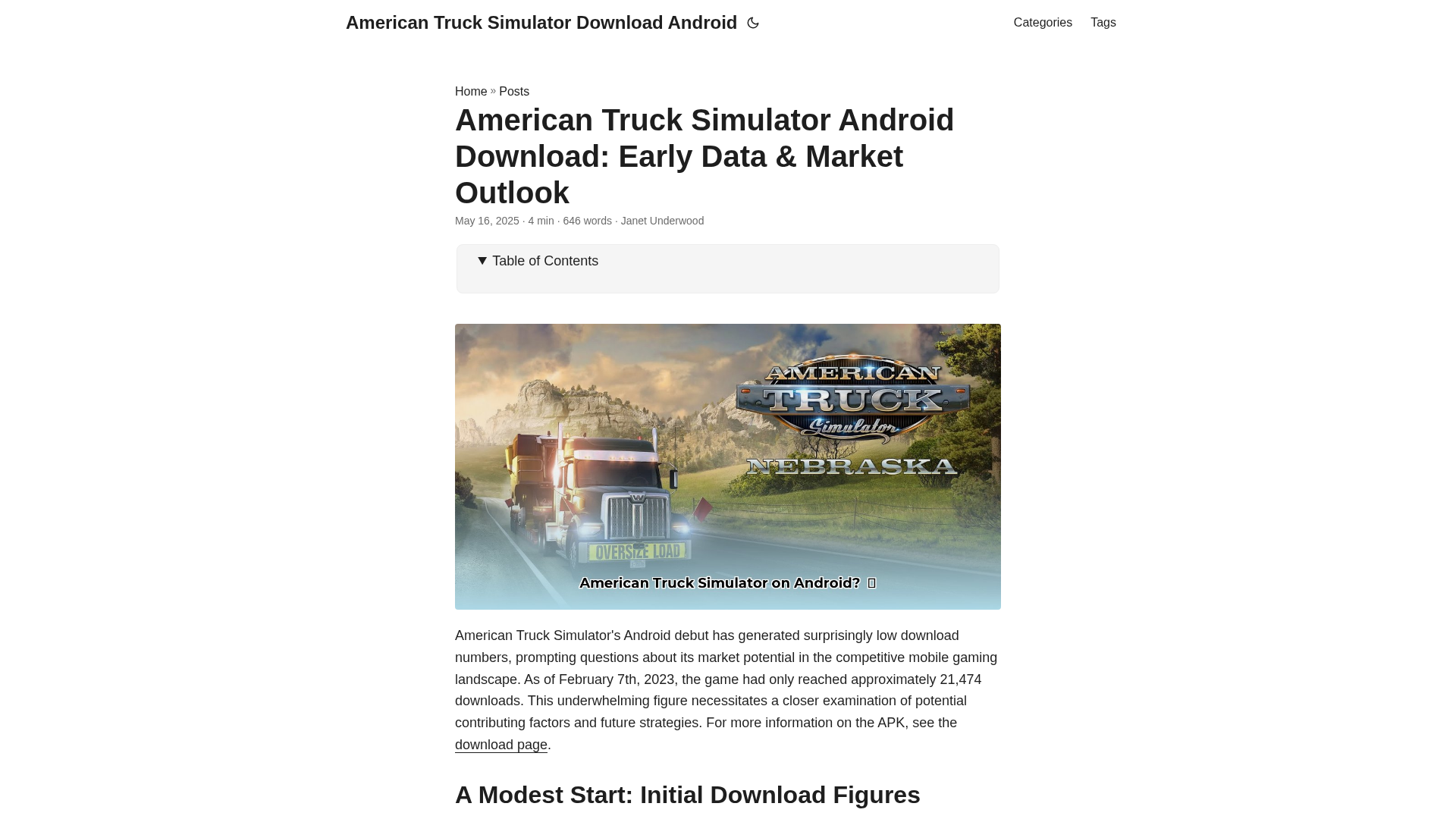 Screenshot of american-truck-simulator-download-android.pages.dev