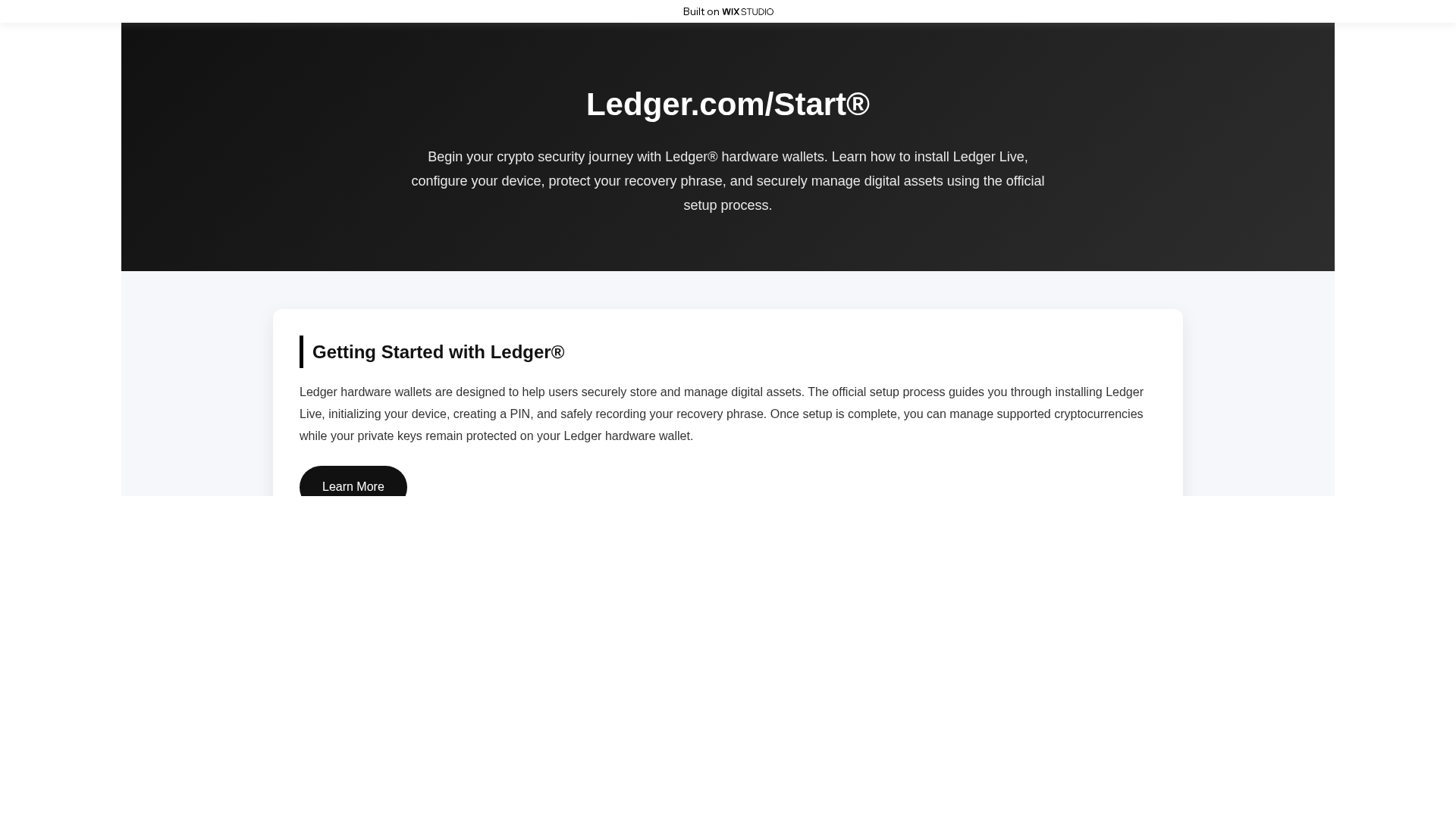Screenshot of ssostart-ledzer.wixstudio.com