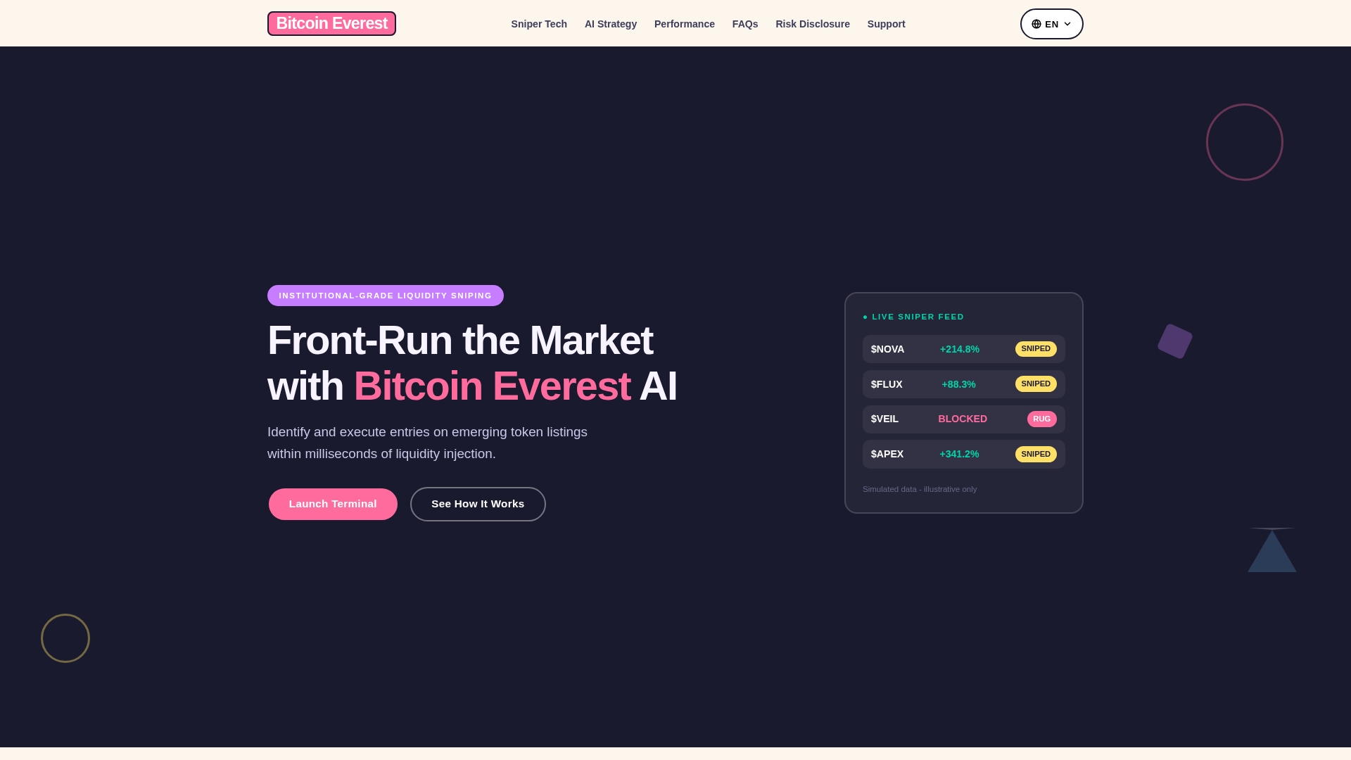 Screenshot of bitcoin-everest.net