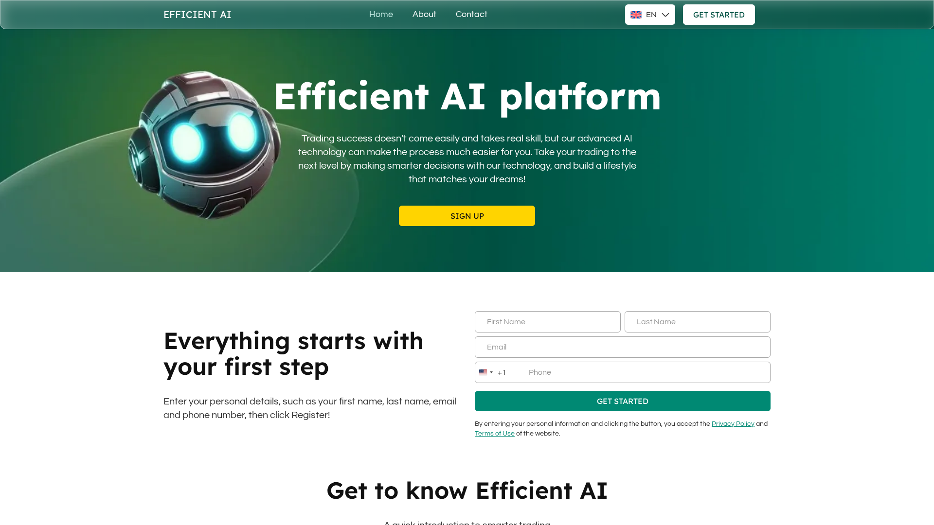 Screenshot of efficient-ai.live