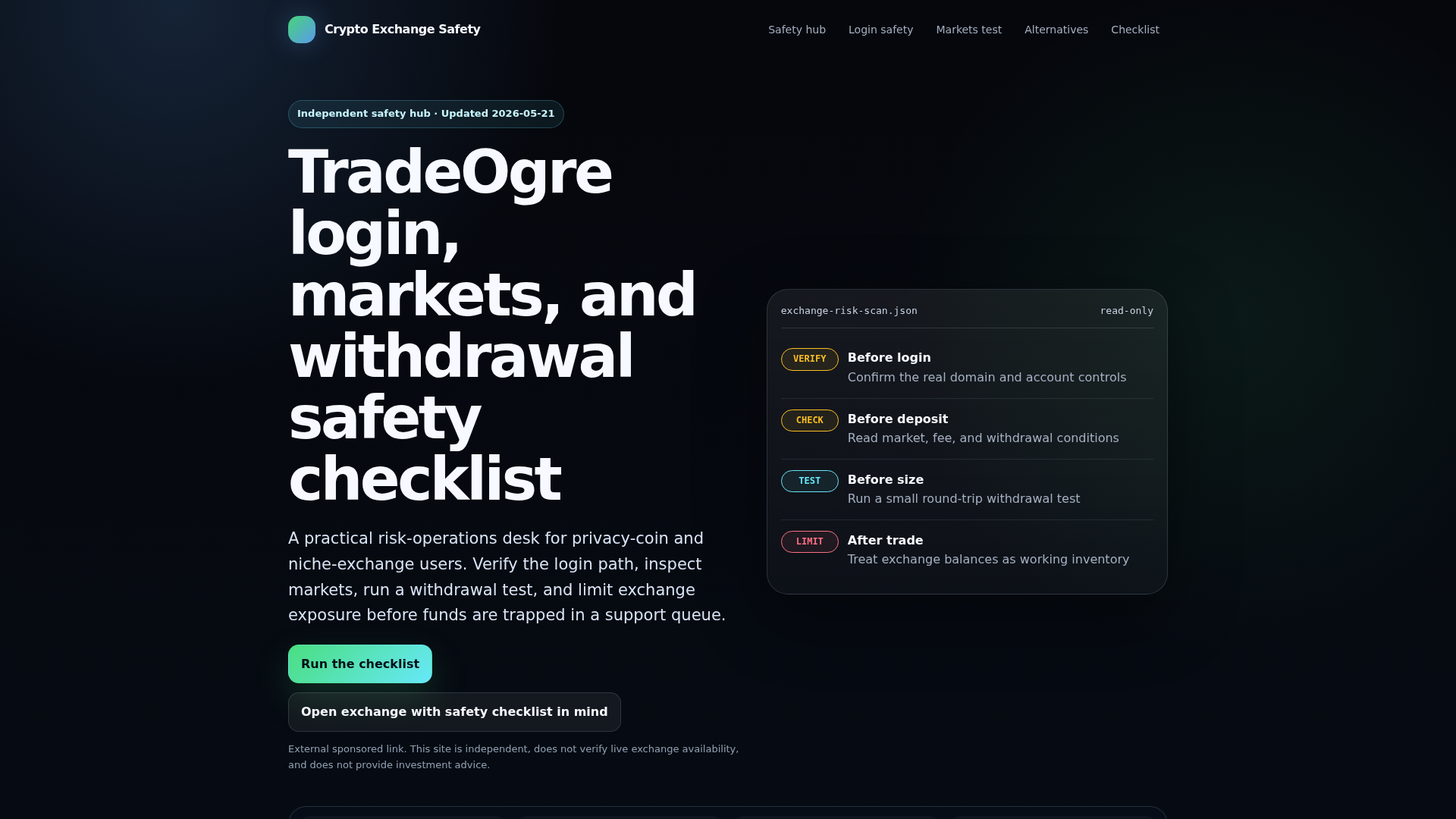 Screenshot of crypto-exchange-safety.top