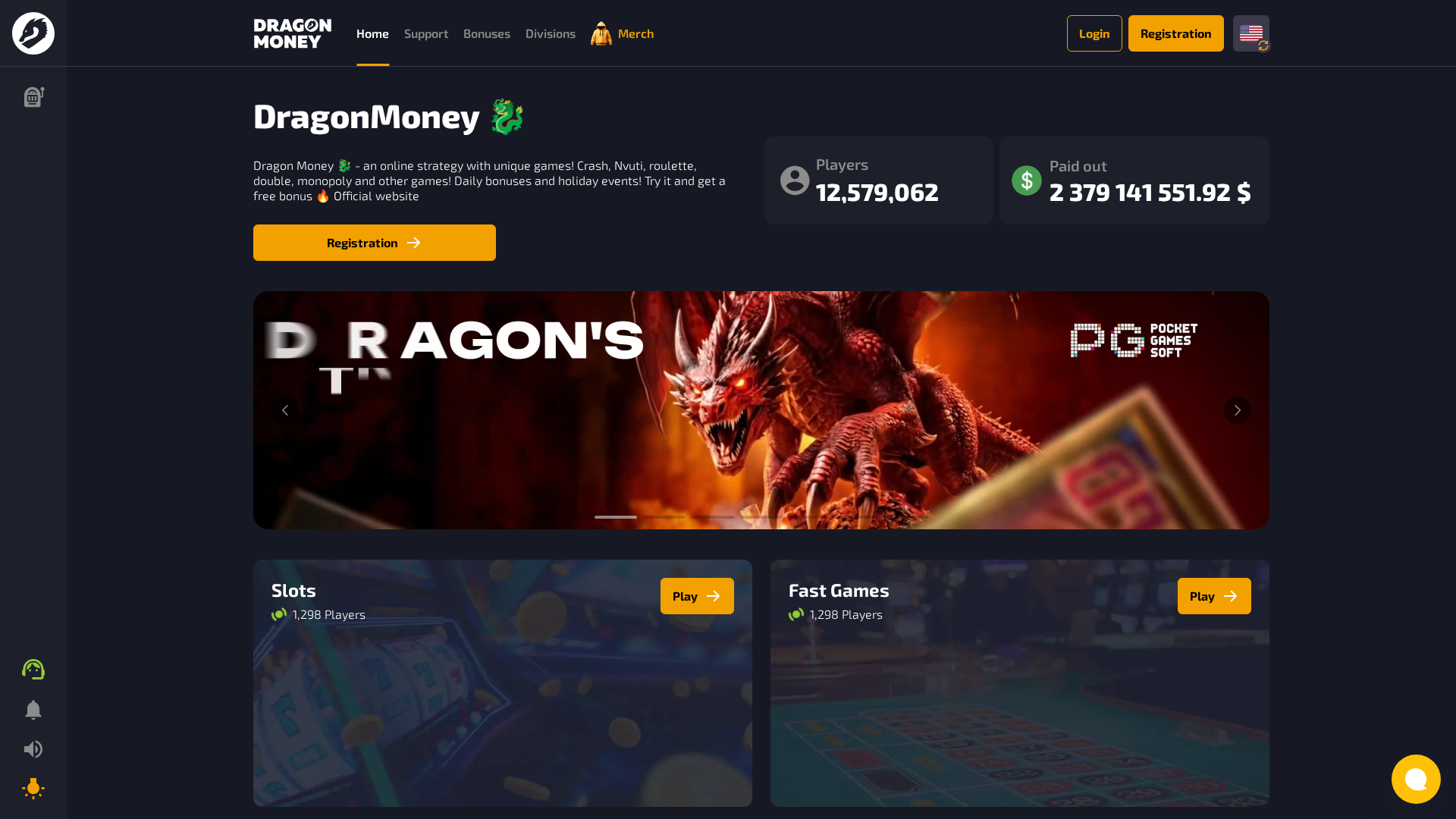 Screenshot of drgn67.casino