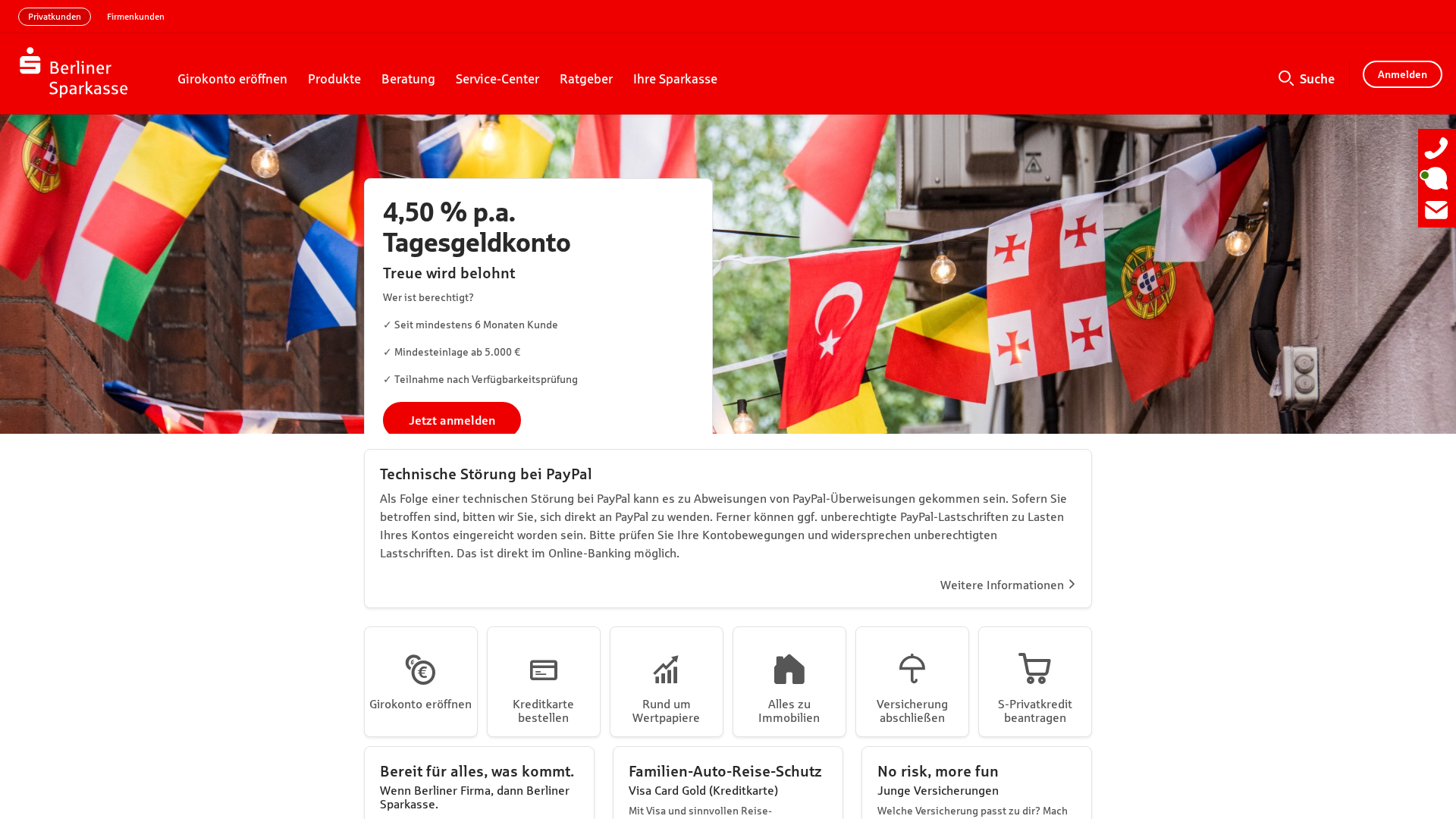 Screenshot of www.tagesgeldkonto45.com