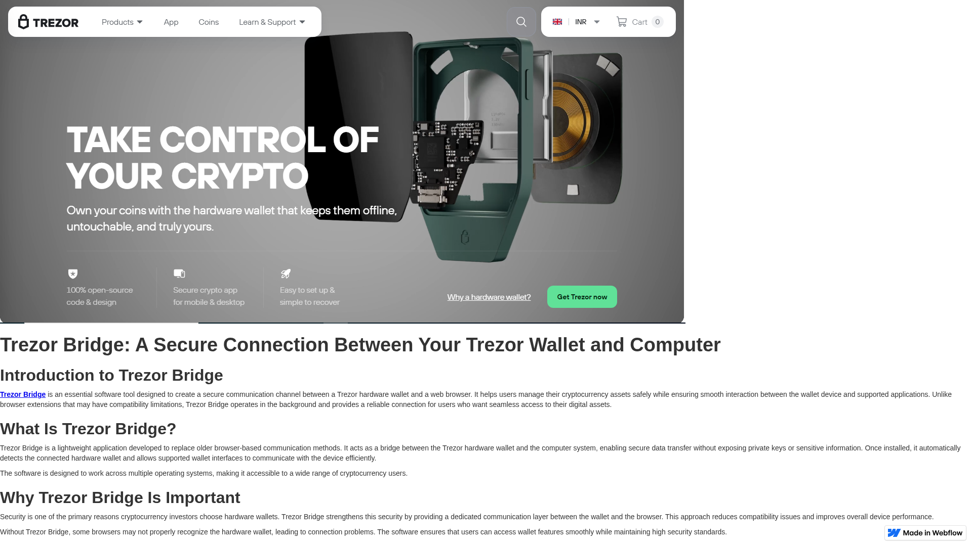 Screenshot of trezo-bridg-app.webflow.io