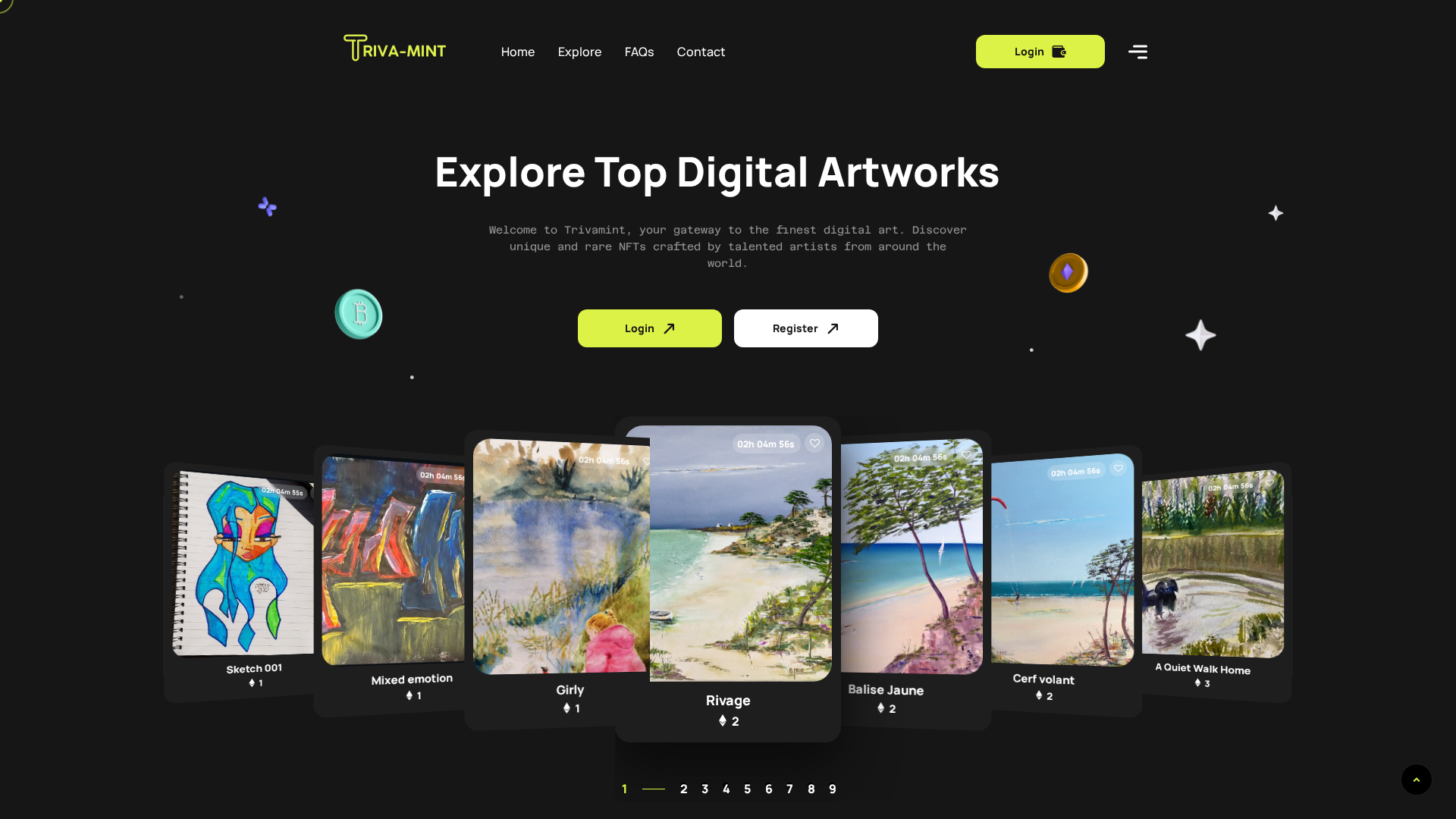 Screenshot of trivamint.com