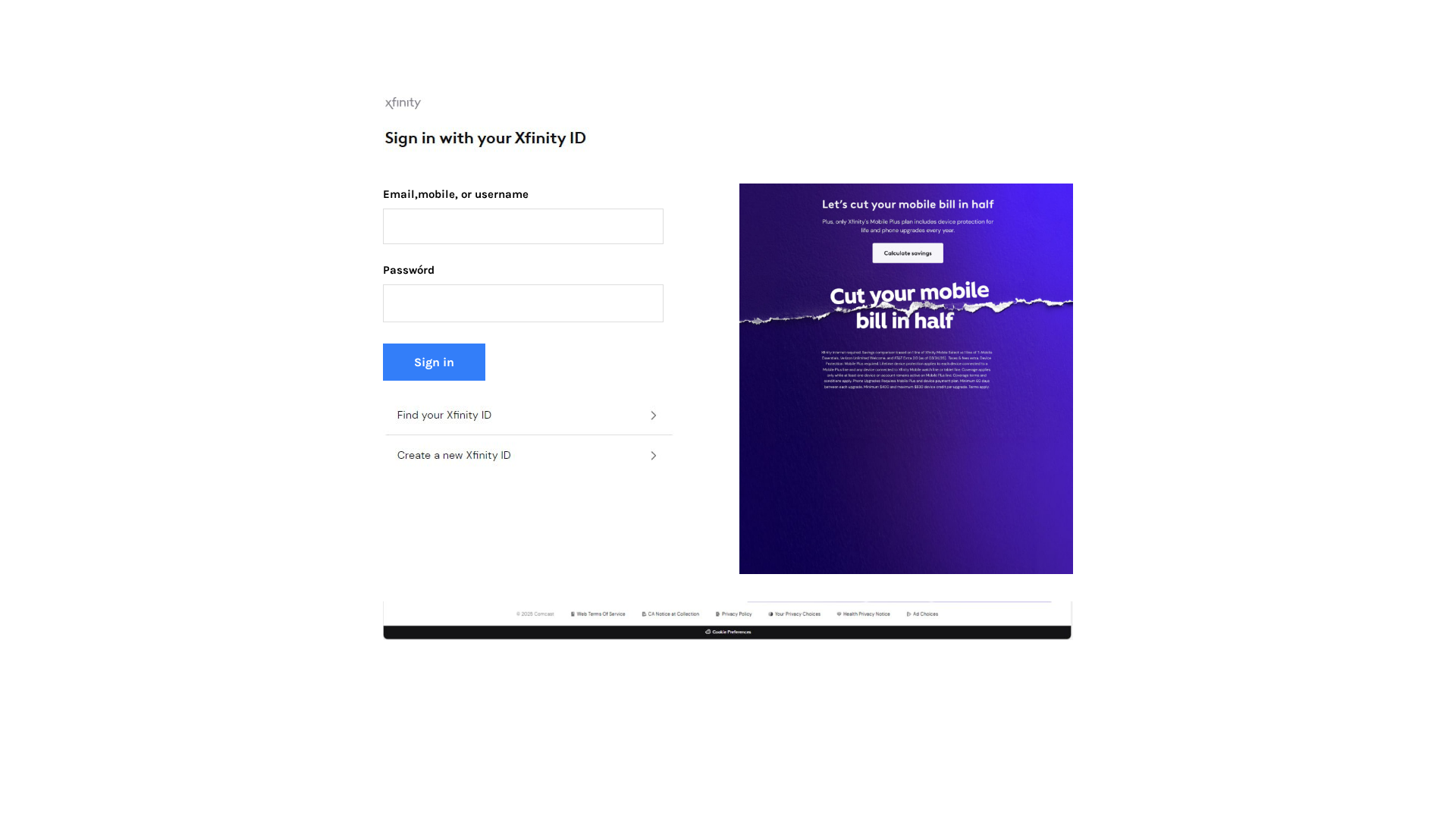 Screenshot of sign-in-to-xfinity-111.weebly.com