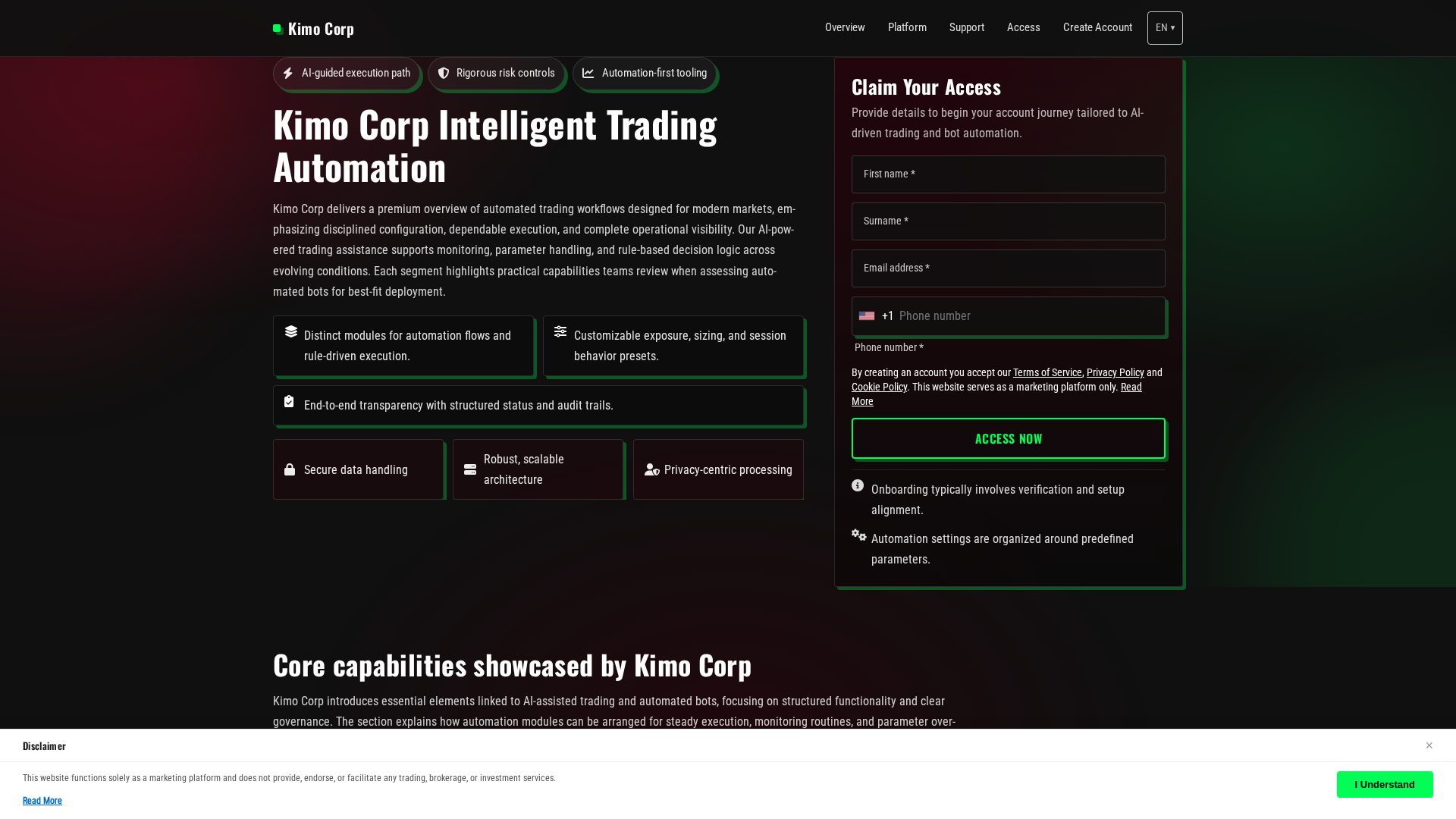 Screenshot of kimocorp-tech.com