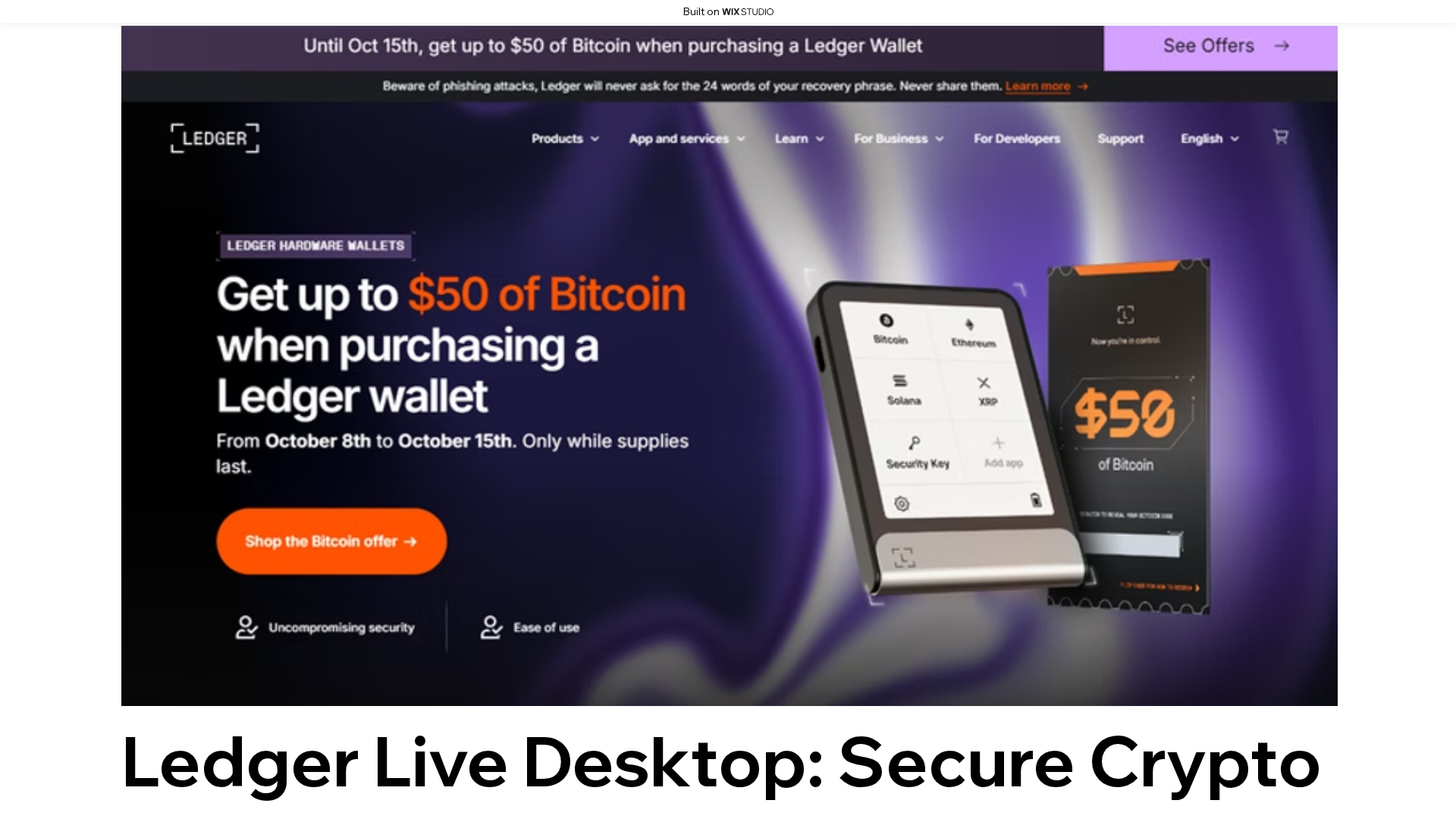 Screenshot of live-started-desktop.wixstudio.com