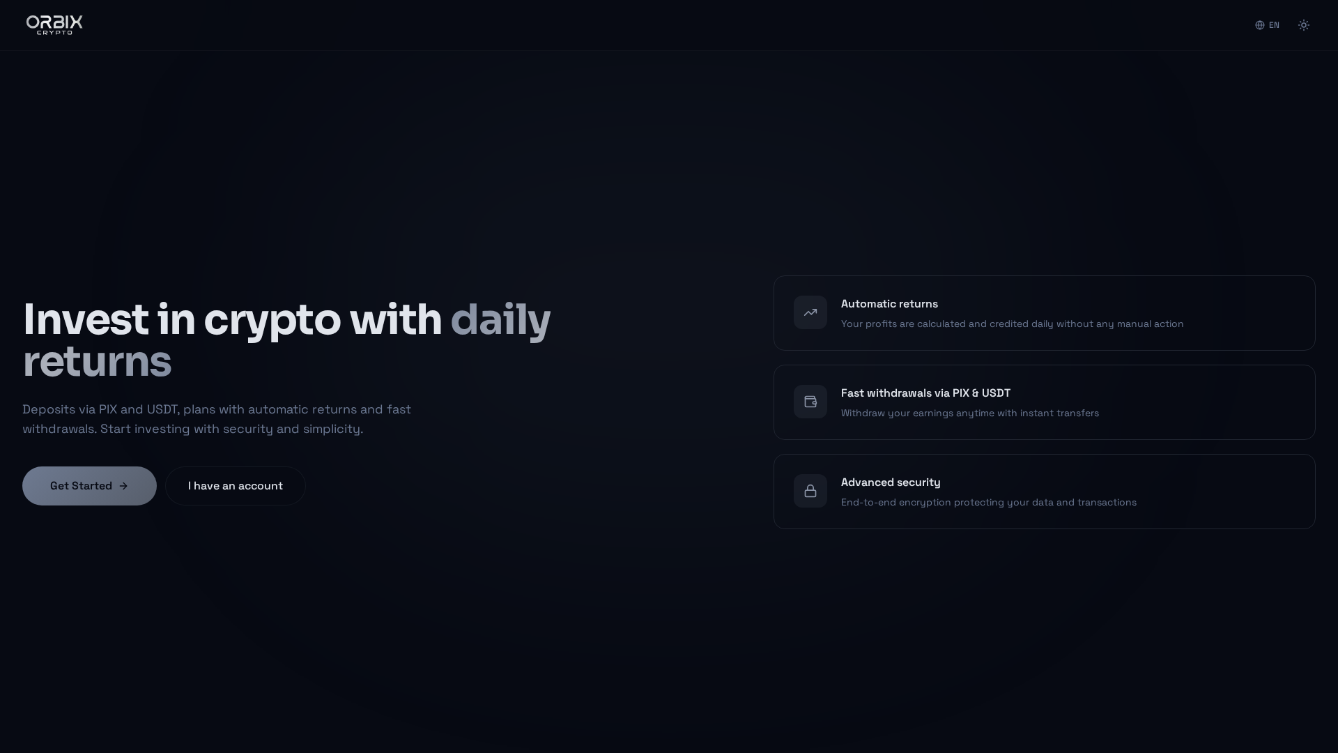 Screenshot of orbixcrypto.com
