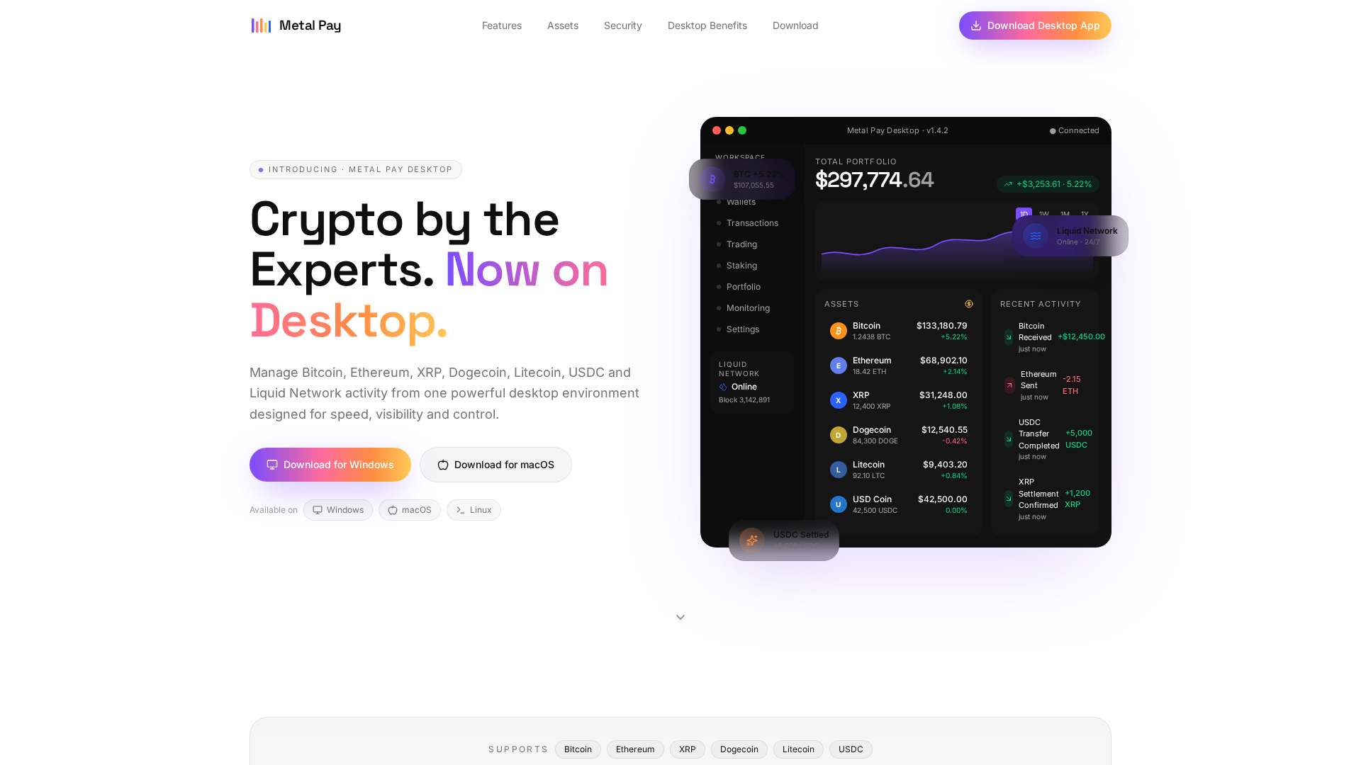 Screenshot of metalpaydesktop.app