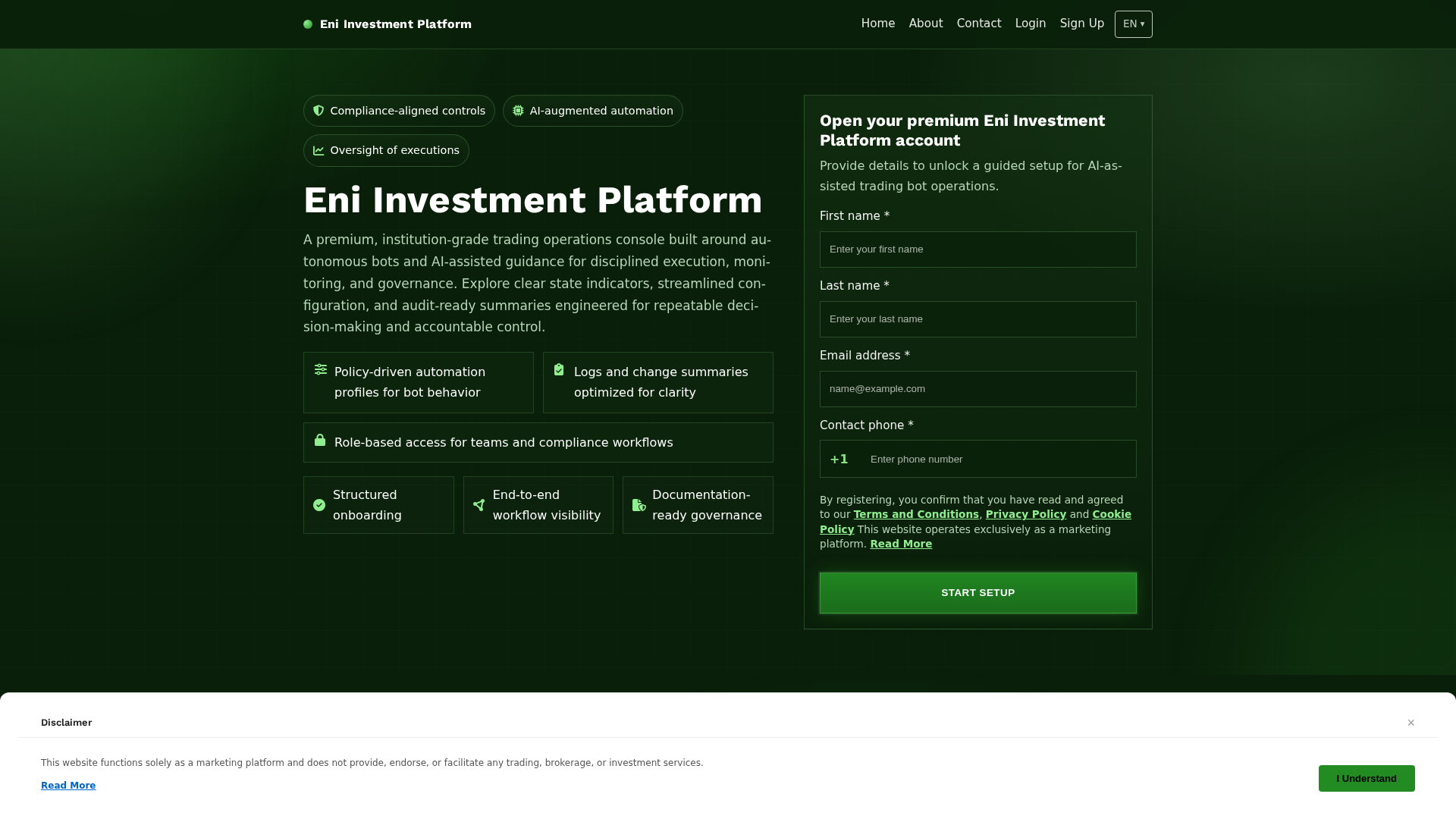 Screenshot of eni-investmentplatform.com