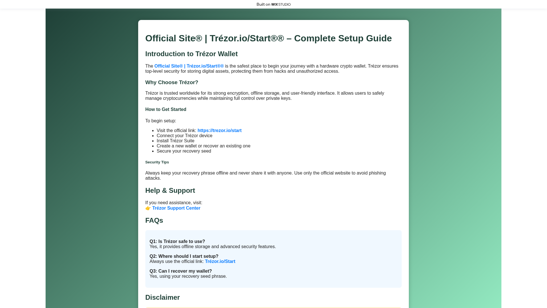 Screenshot of startingio-traxor.wixstudio.com