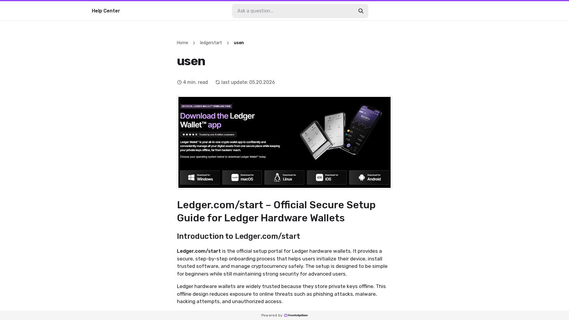 Screenshot of helpledger.kb.help