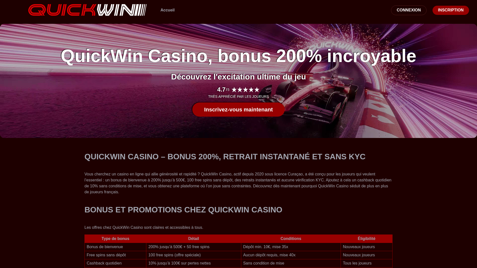 Screenshot of casinos-quickwin-fr.com