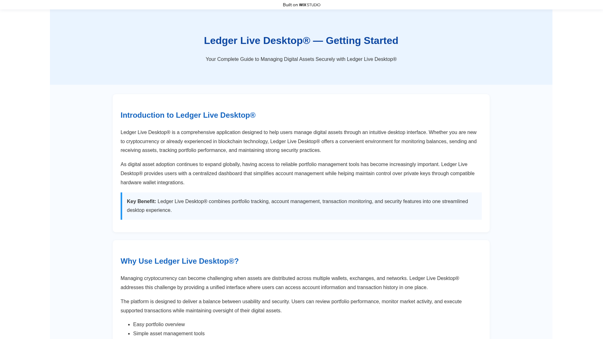Screenshot of lerdger-desktop.wixstudio.com
