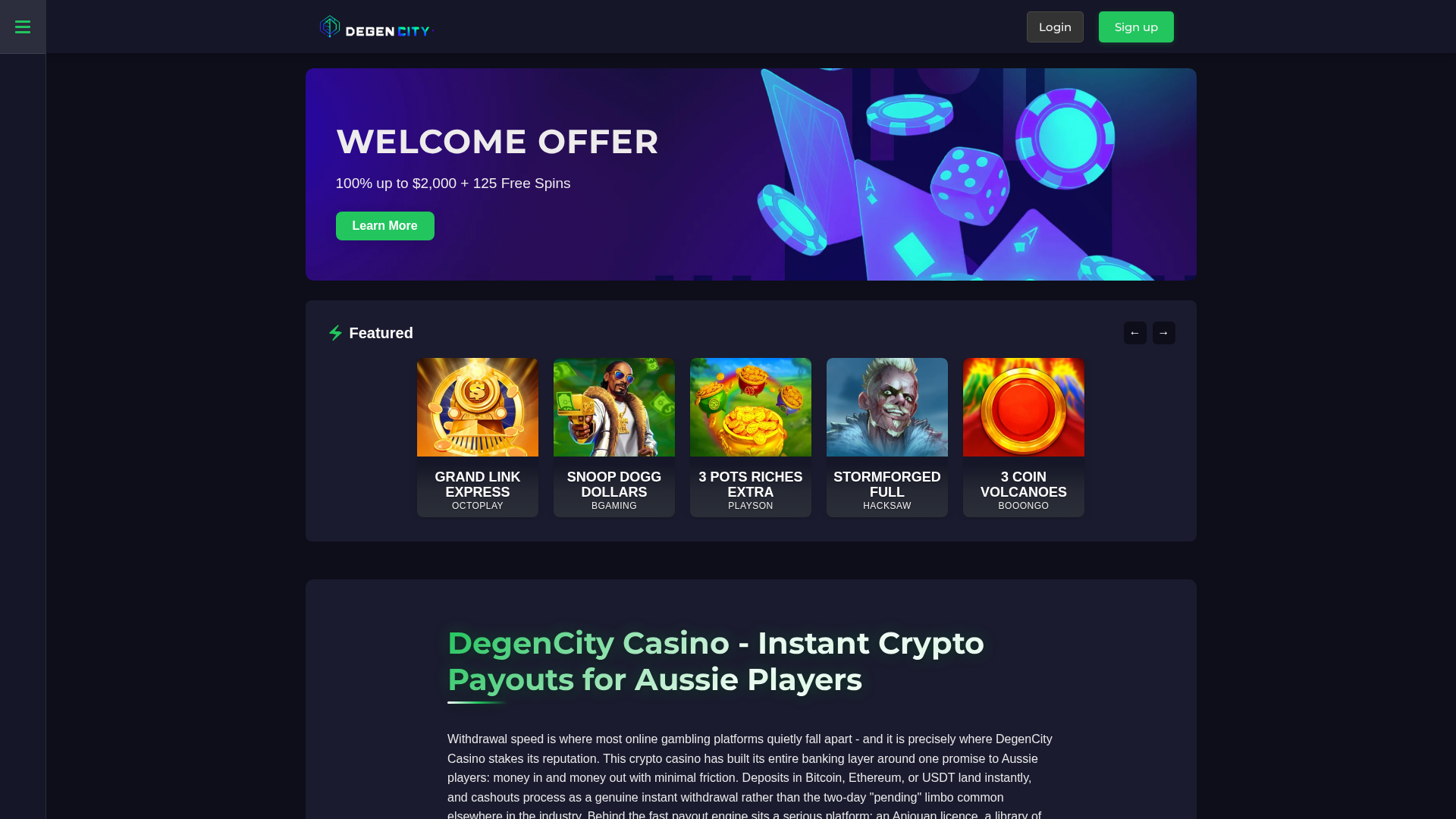 Screenshot of degencity-online.net
