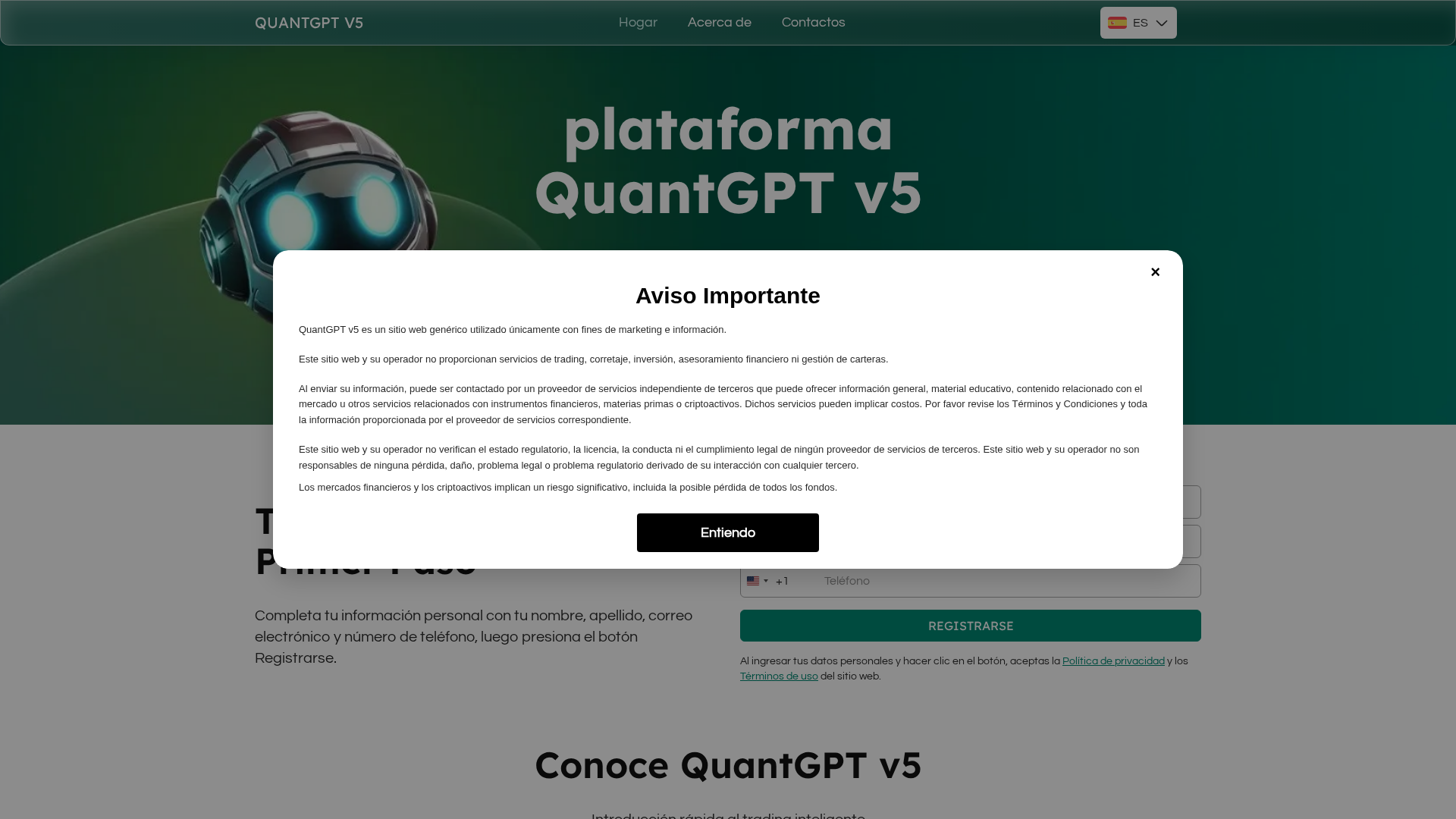 Screenshot of quantgptv5-ai.live