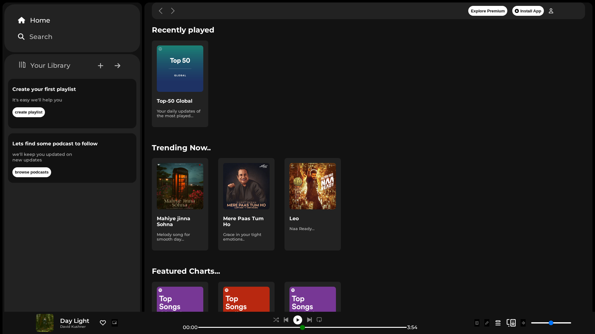 Screenshot of spotifyclonefirst.netlify.app