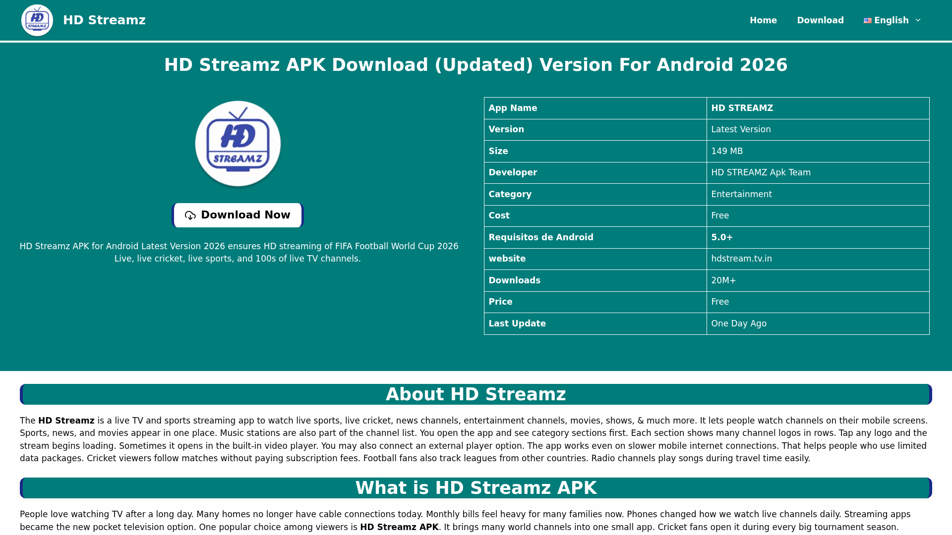 Screenshot of hdstream.tv.in