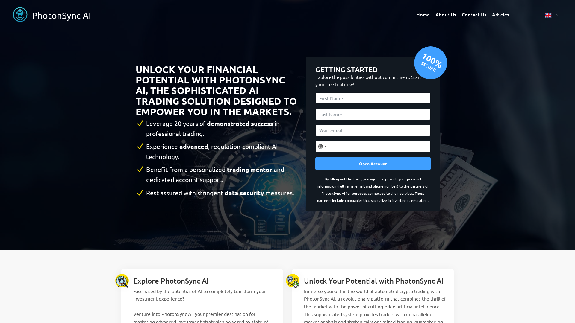 Screenshot of photonsync-ai.com