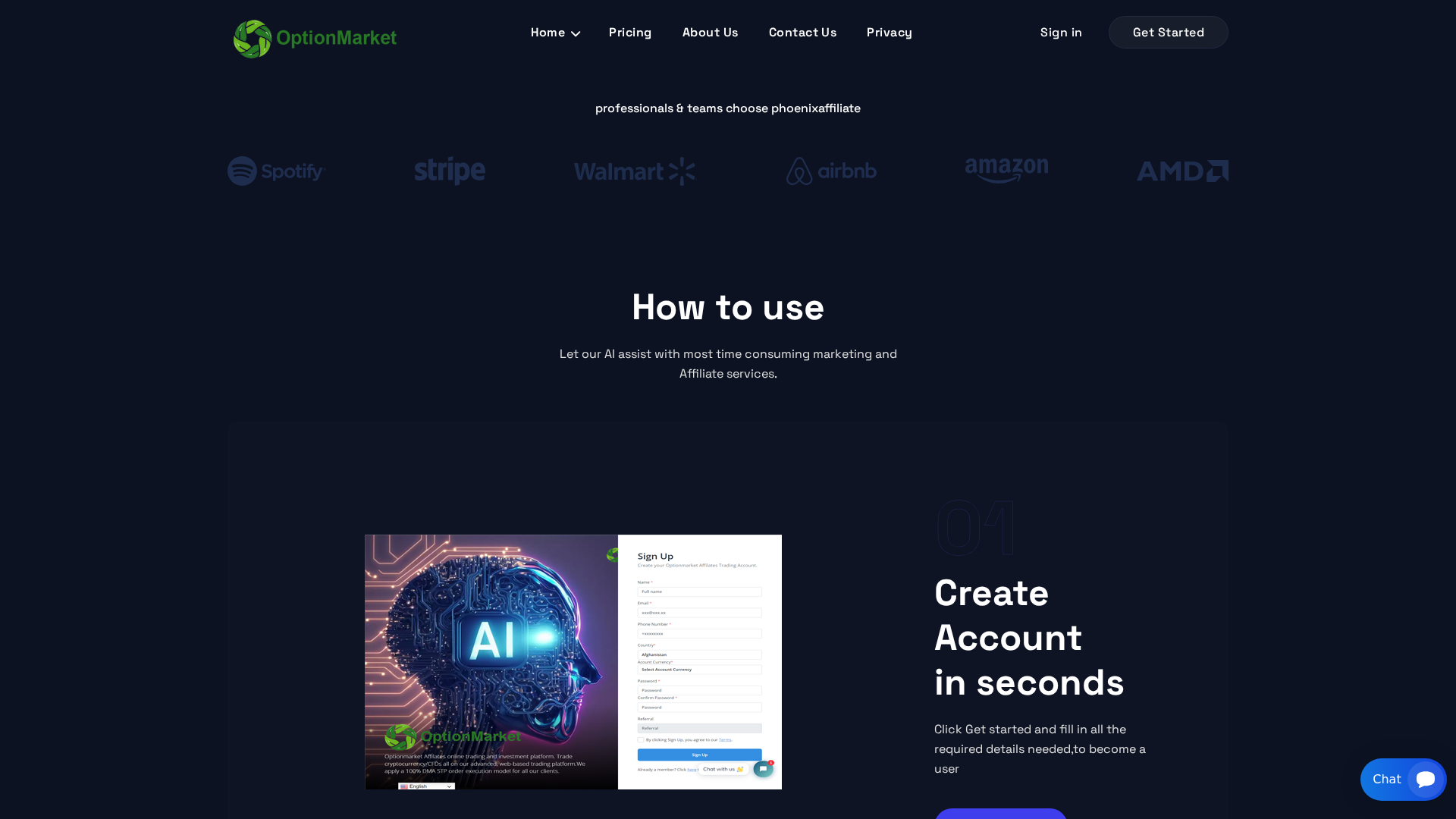 Screenshot of optionmarketaffilates.com