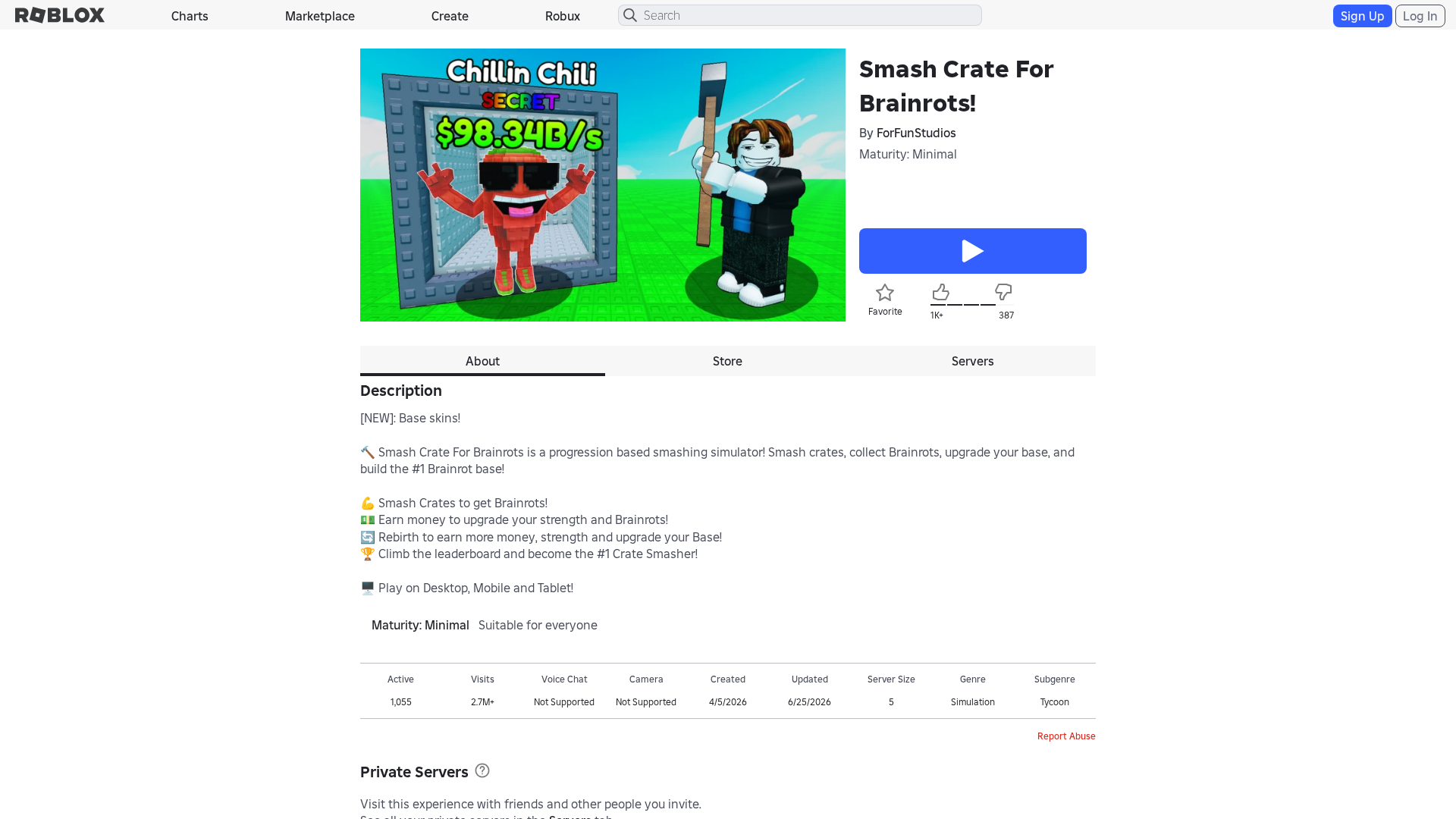 Screenshot of www.roblox.com.bi
